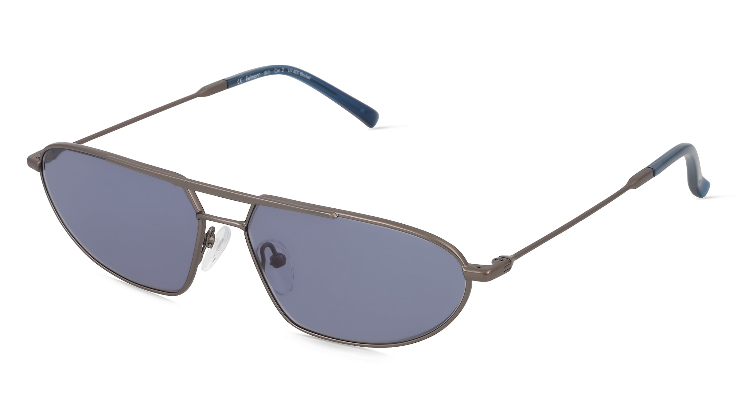 Fielmann BD 572 SUN FA BILLY Unisex-Sonnenbrille Vollrand Geometrisch Edelstahl-Gestell, Grau