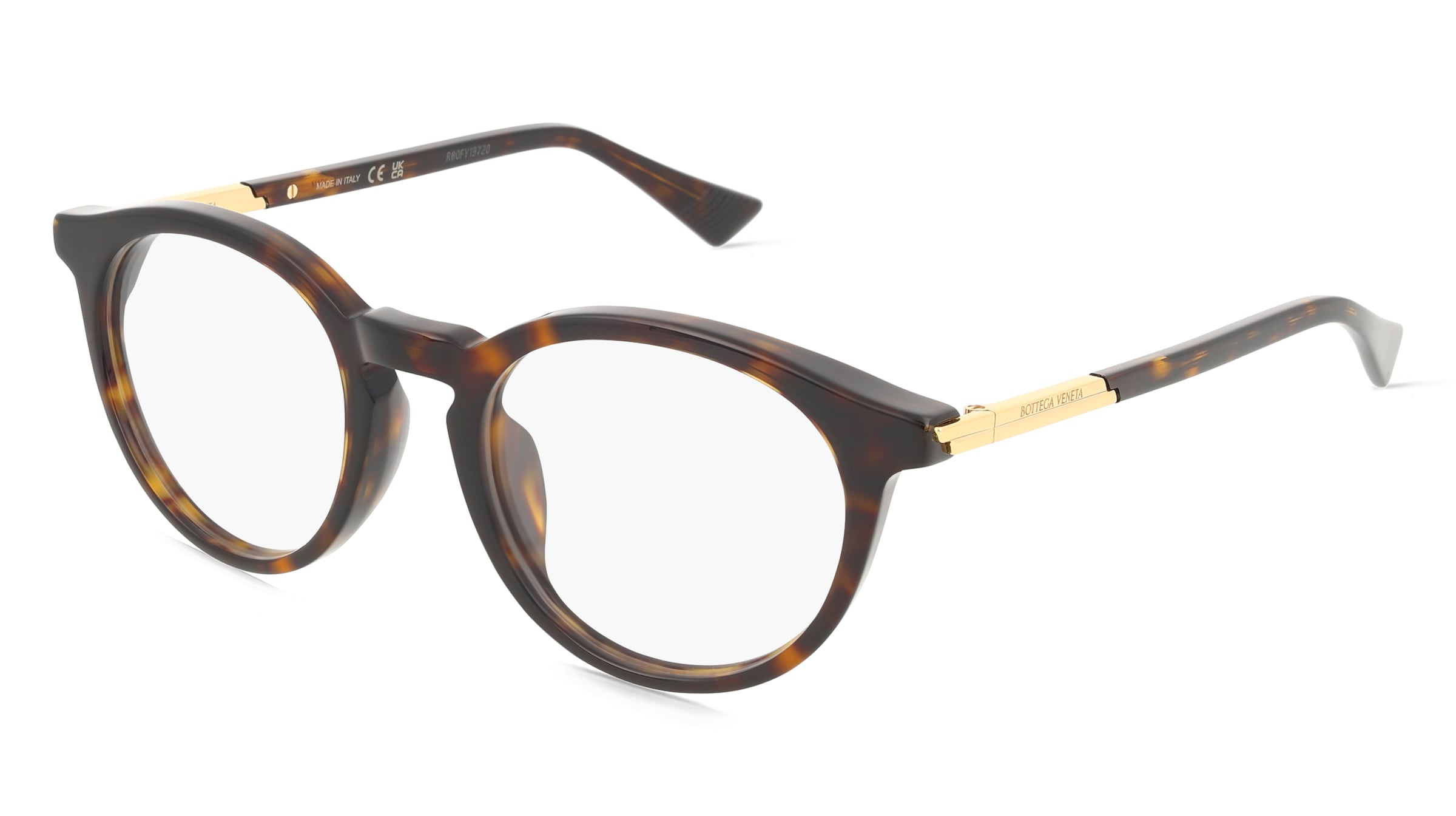 Bottega Veneta BV1335OA Unisex-Brille inkl. Gläser Vollrand Panto Acetat-Gestell 50/21/145, Havanna