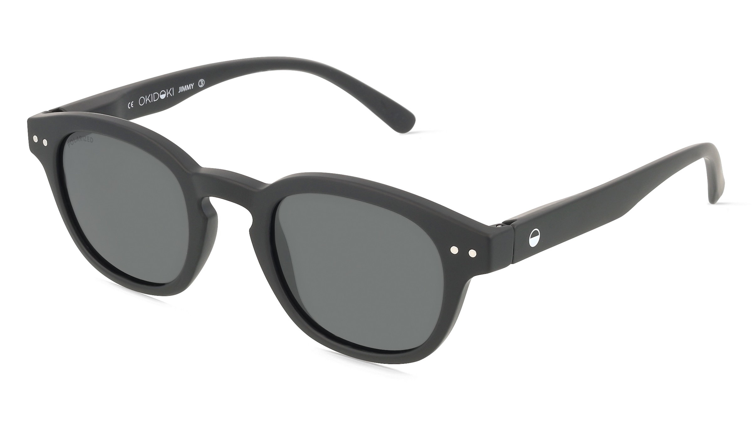 OKIDOKI JIMMY SUN Unisex-Sonnenbrille Vollrand Panto Kunststoff-Gestell, Schwarz