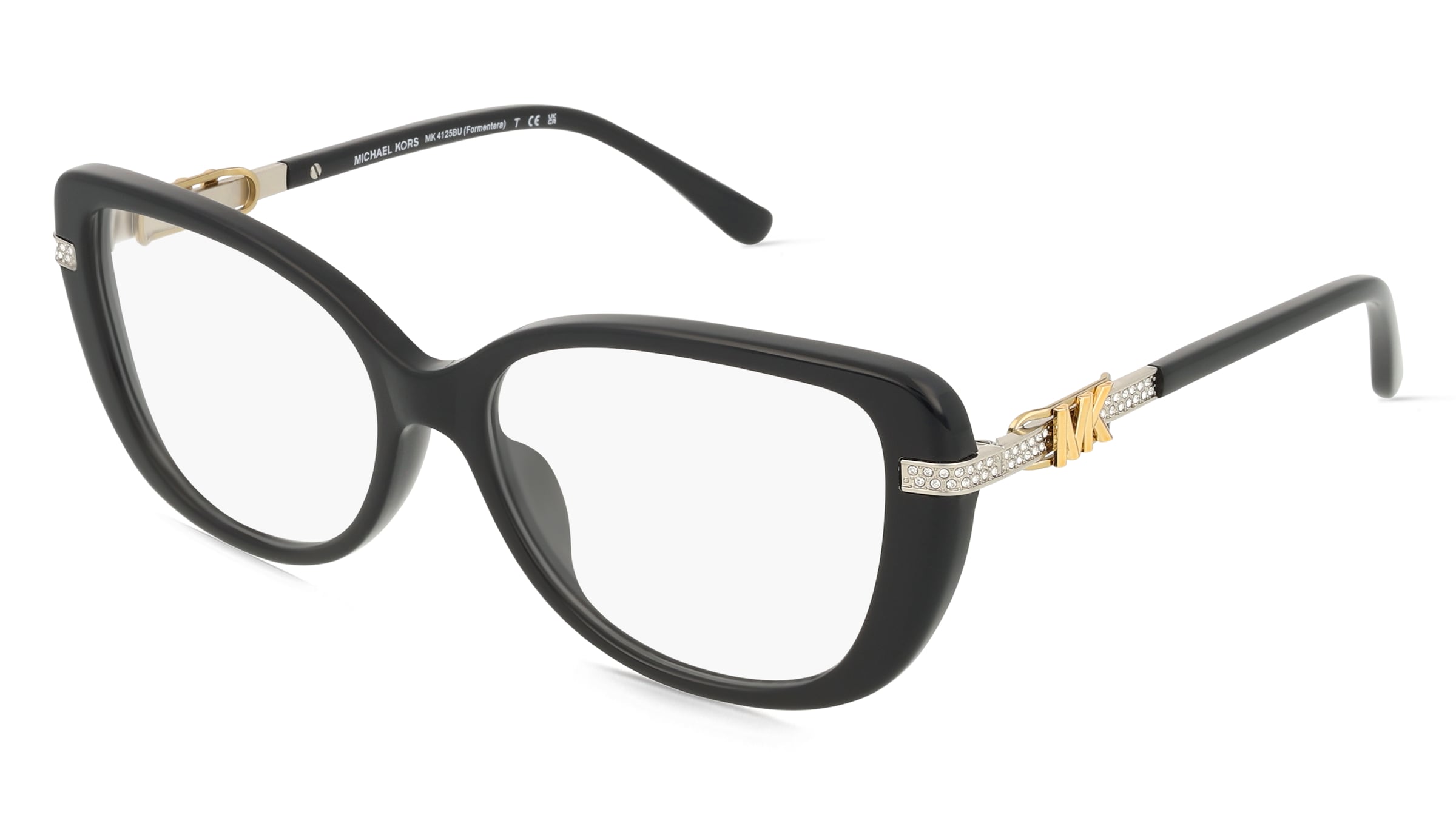 Michael Kors 0MK4125BU FORMENTERA Damen-Brille inkl. Gläser Vollrand Cat Eye Acetat-Gestell 54/16/140, Schwarz