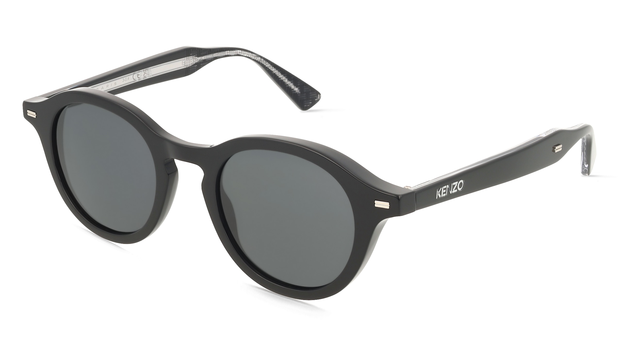 Kenzo KZ40211I WEAVE Damen-Sonnenbrille Vollrand Rund Acetat-Gestell, Schwarz