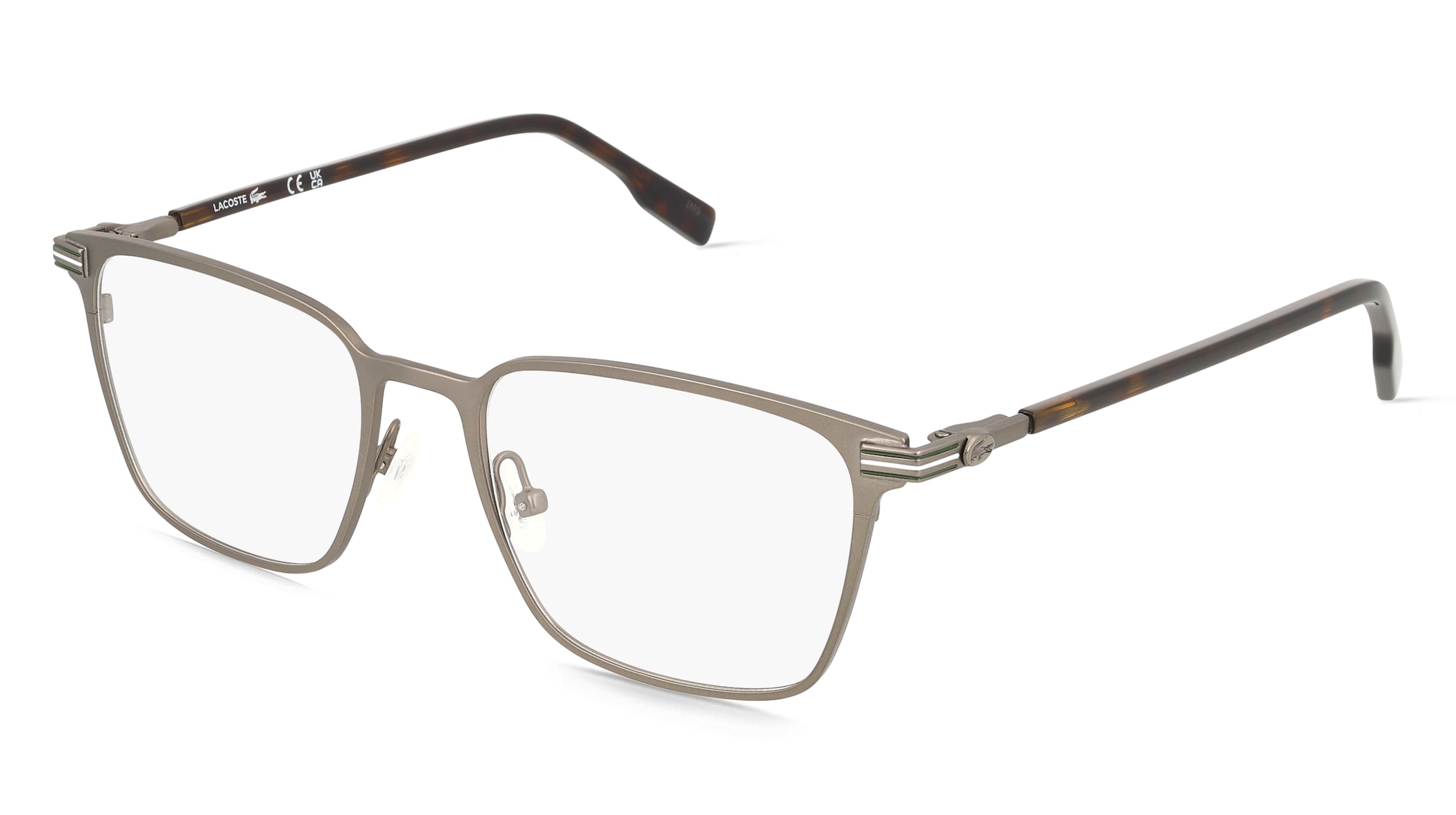 Lacoste L2301 Unisex-Brille inkl. Gläser Vollrand Quadratisch Metall-Gestell 53/18/145, Grau