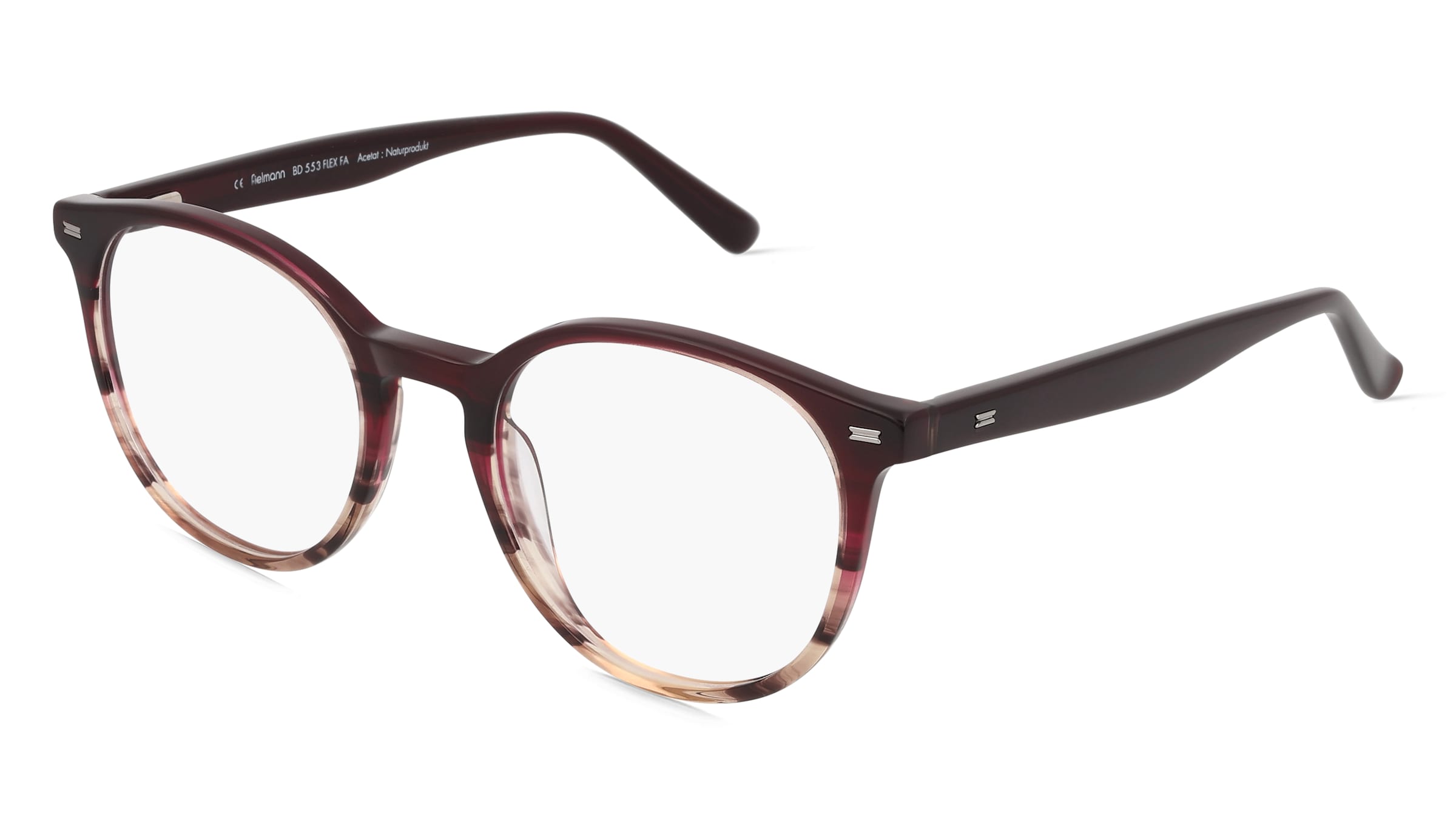 Fielmann BD 553 FLEX FA Unisex-Brille inkl. Gläser Vollrand Panto Acetat-Gestell 50/20/145, Lila