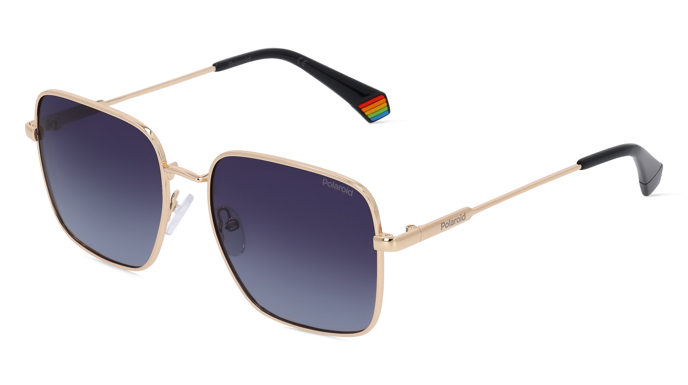 Safilo Polaroid PLD 6194/S/X Damen-Sonnenbrille Vollrand Eckig Metall-Gestell, Gold