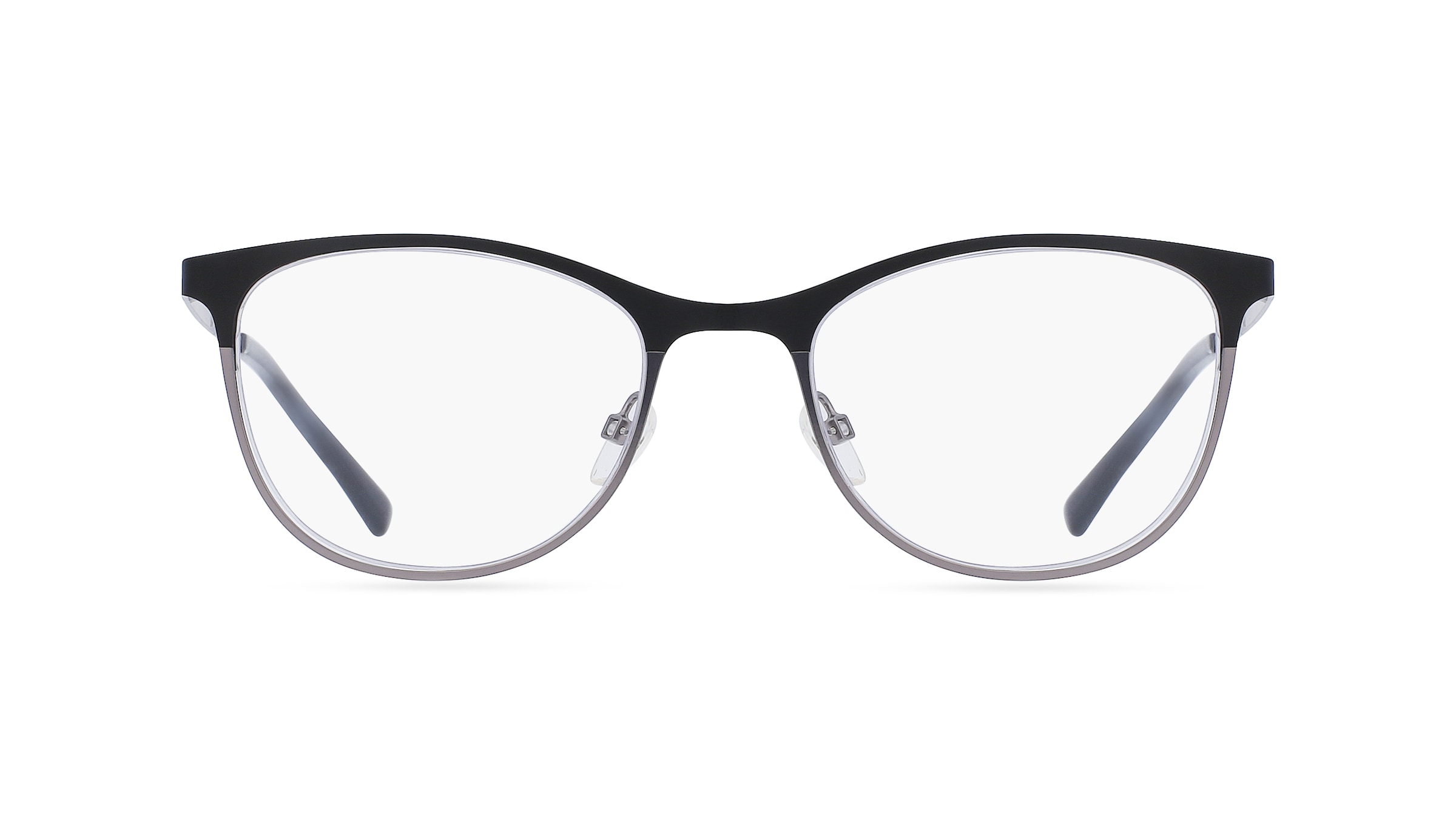 Fielmann MI 003 CL Damen-Brille inkl. Gläser Gerillt Butterfly Edelstahl-Gestell 50mm/19mm/135mm, Schwarz