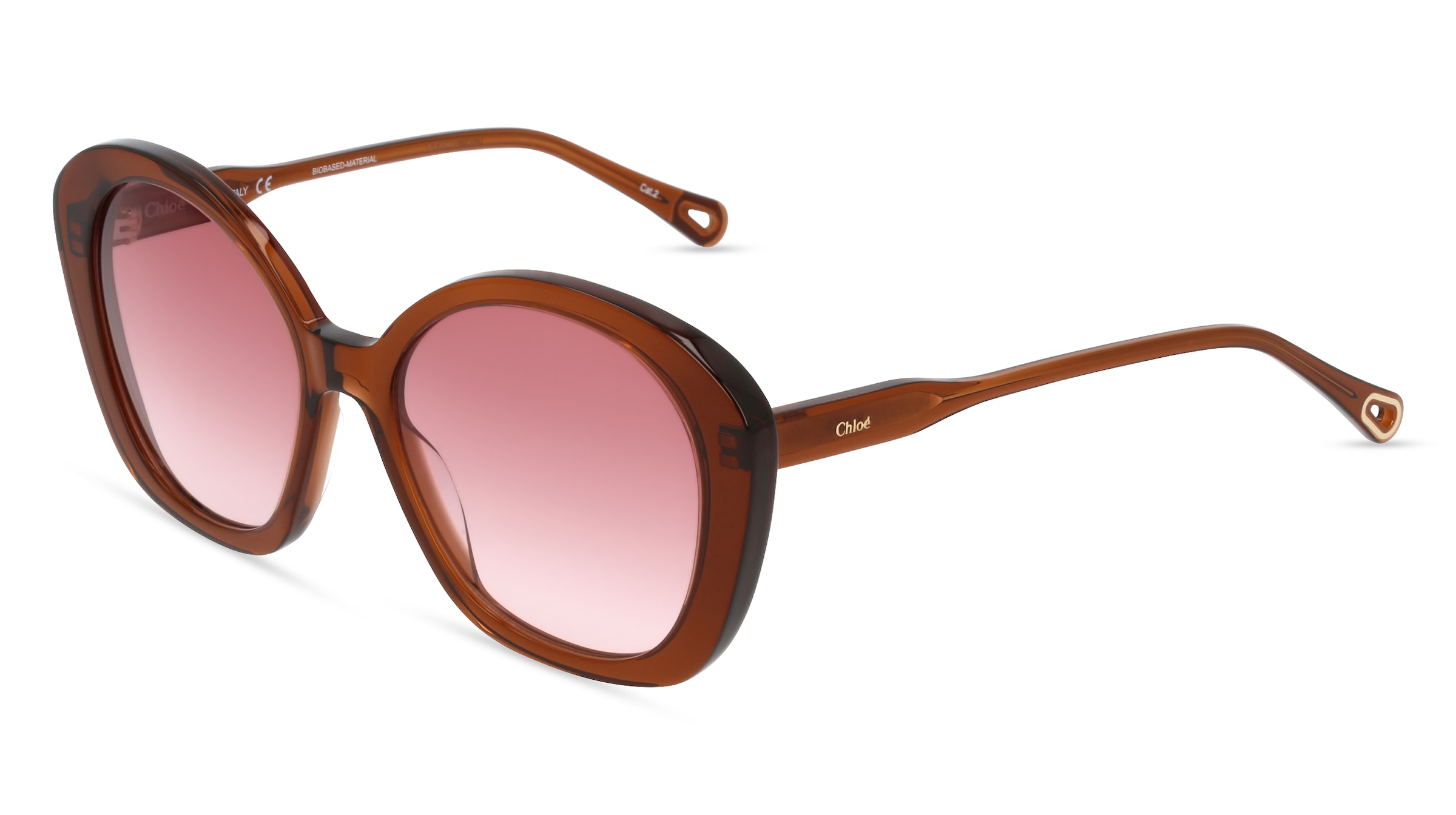 Kering Eyewear Chloé CH0081S Damen-Sonnenbrille Vollrand Oval Bio-Acetat-Gestell, Braun