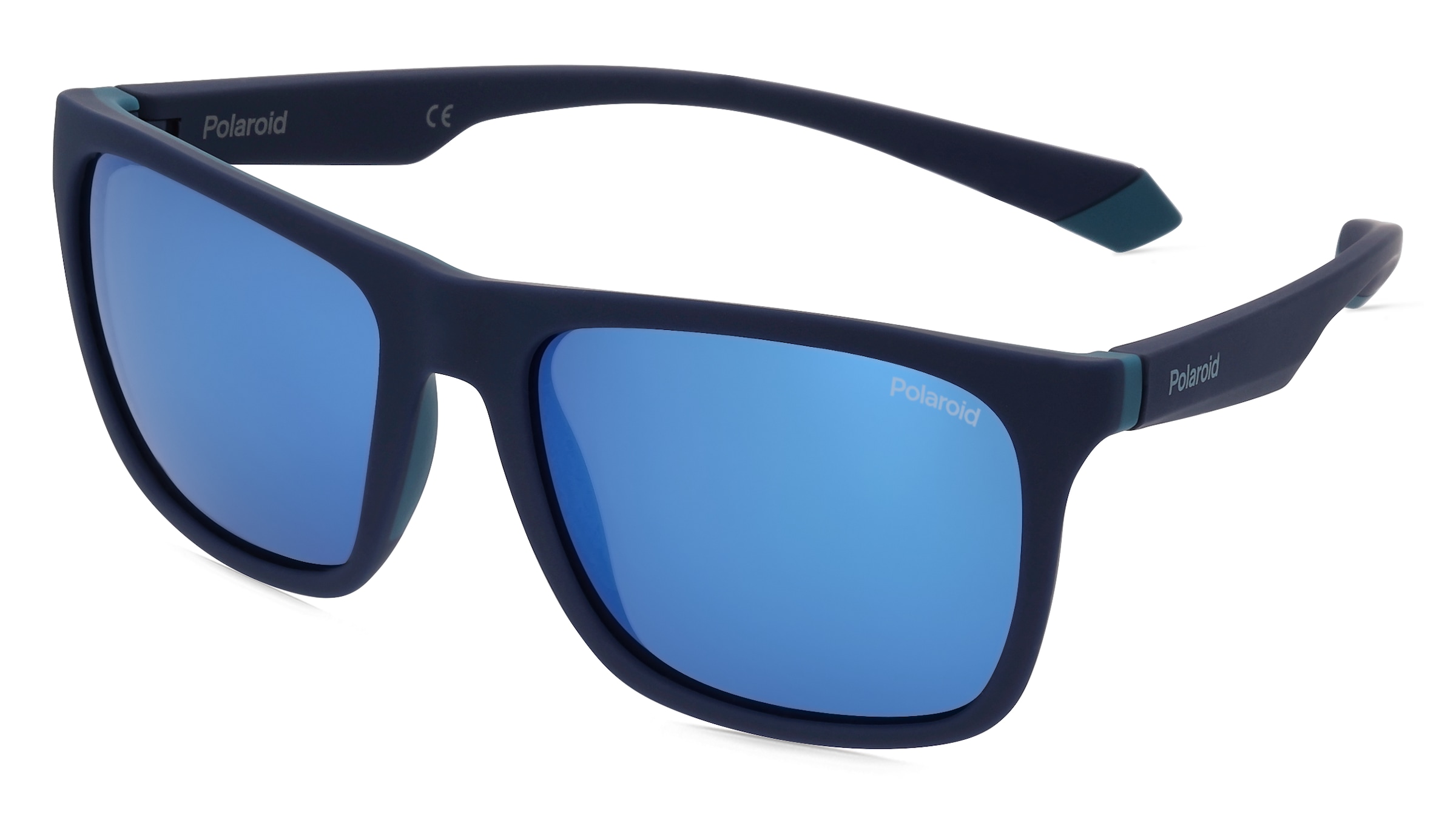 Safilo Polaroid PLD 2141/S Herren-Sonnenbrille Vollrand Eckig Acetat-Gestell, Blau