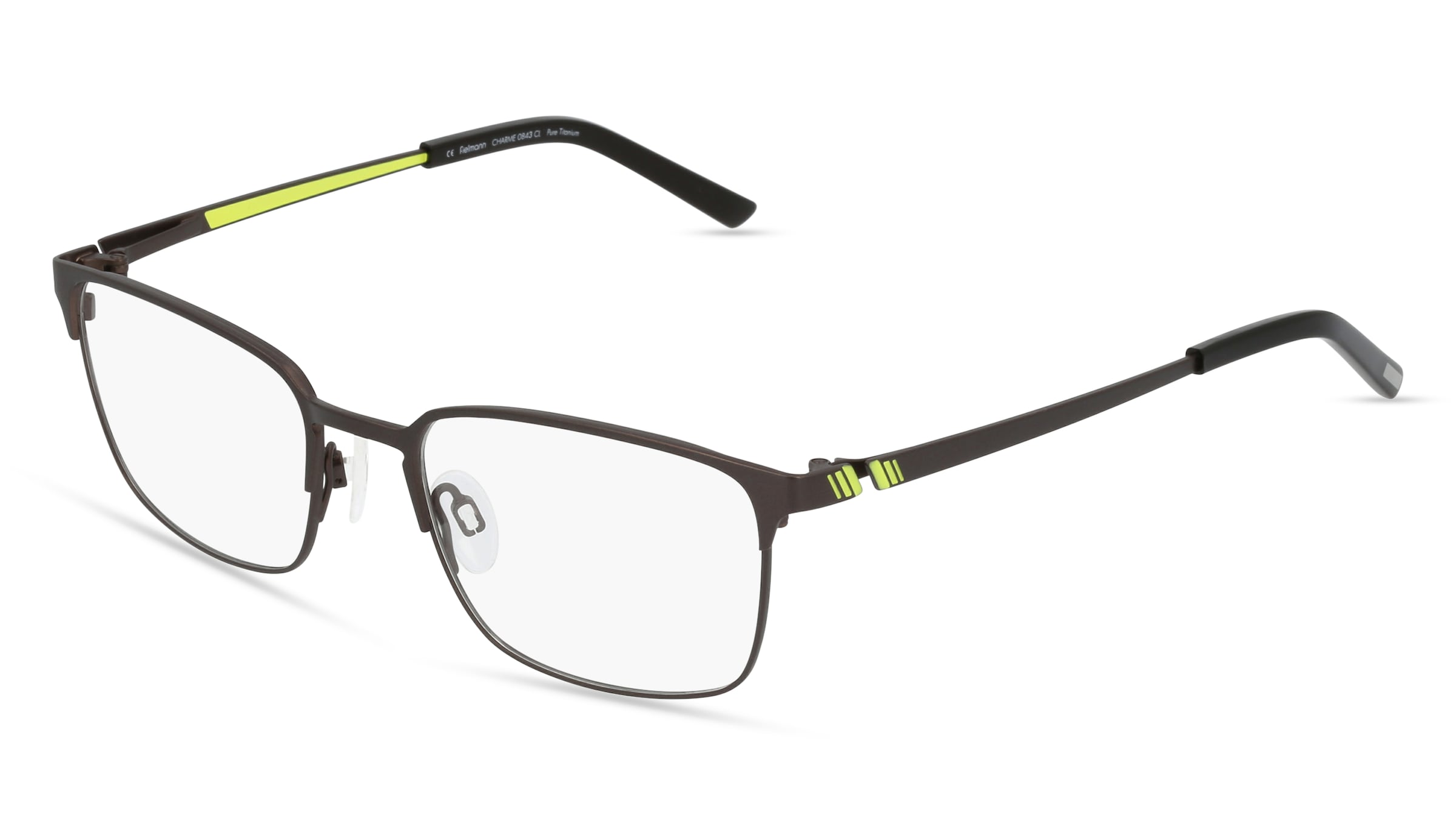 Fielmann CHARME 0843 CL Herren-Brille inkl. Gläser Vollrand Quadratisch Titan-Gestell 53/19/140, Grau