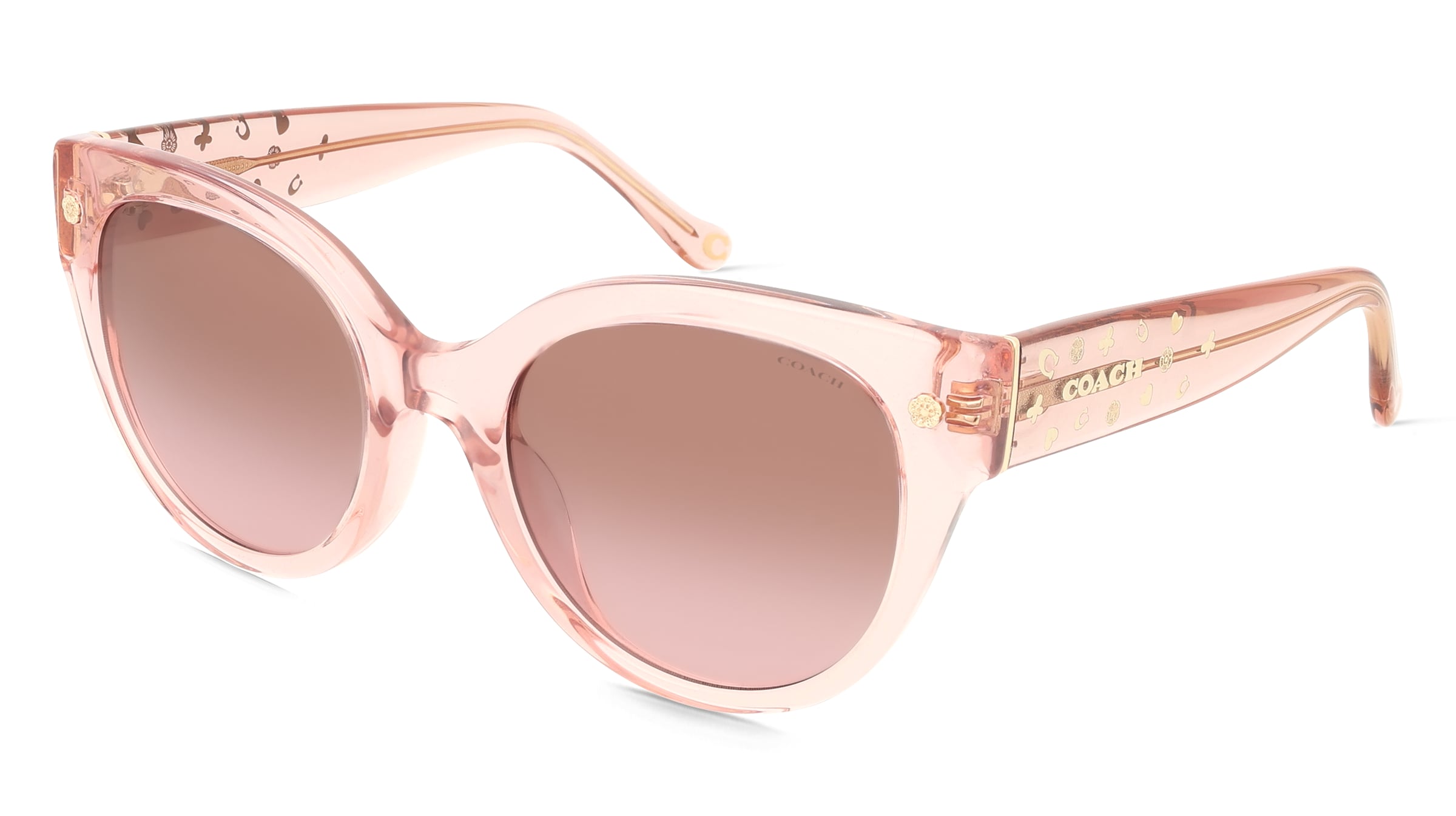 Coach 0HC8393U Damen-Sonnenbrille Vollrand Rund Acetat-Gestell, Pink