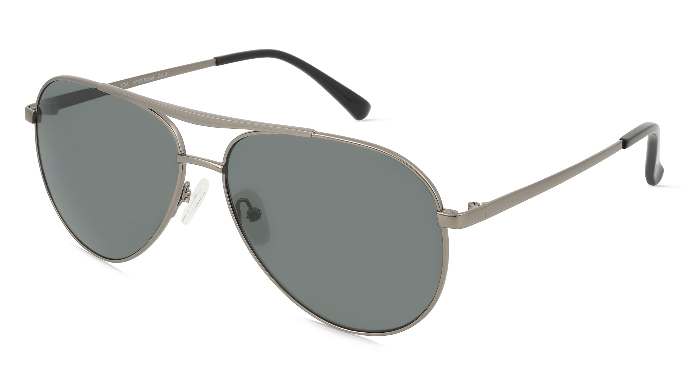 Fielmann BD 568 SUN CL TOM Herren-Sonnenbrille Vollrand Pilot Edelstahl-Gestell, Grau