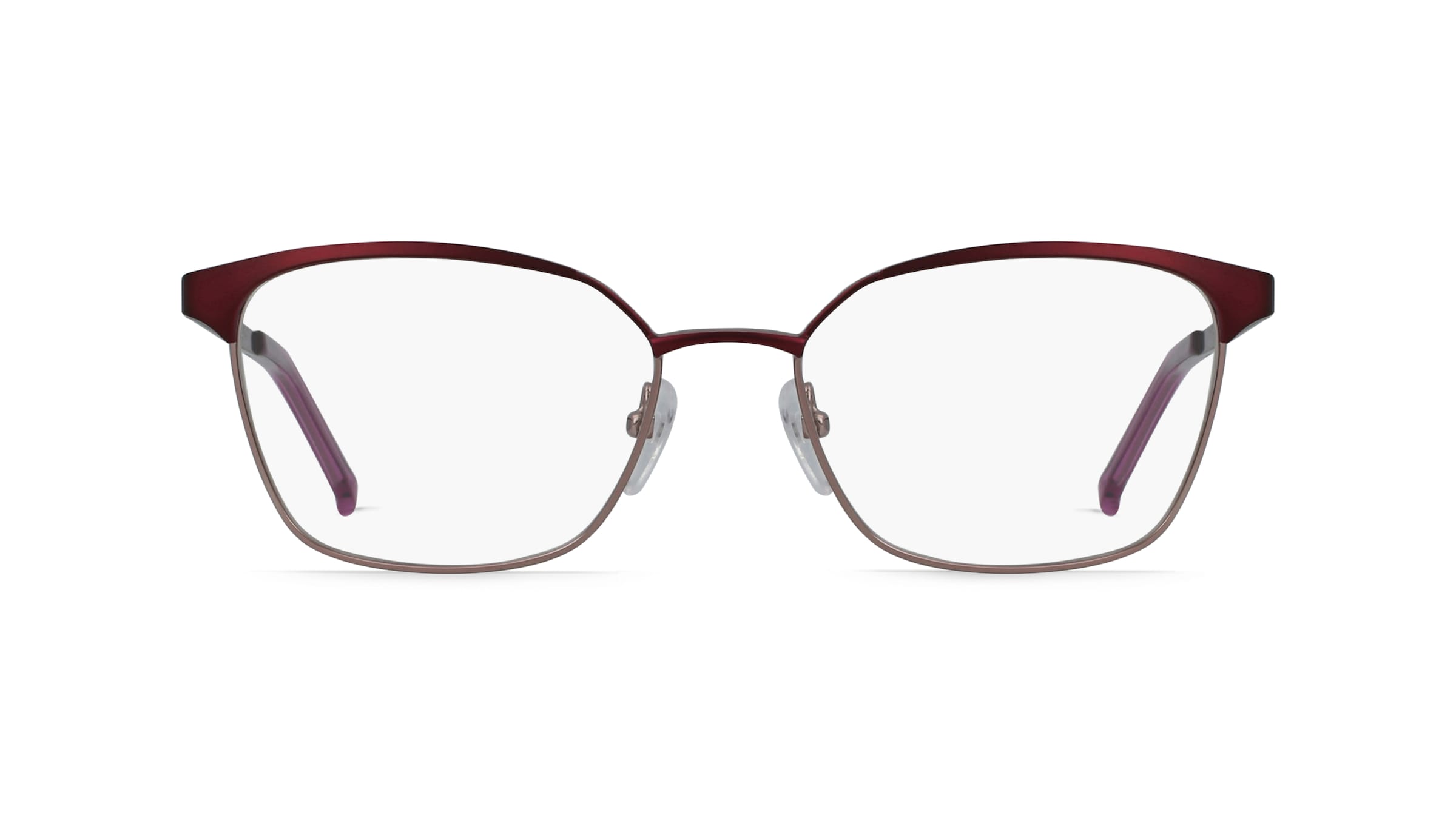 Fielmann ABC 055 FLEX FA Damen-Brille inkl. Gläser Vollrand Eckig Edelstahl-Gestell 52mm/17mm/130mm, rot