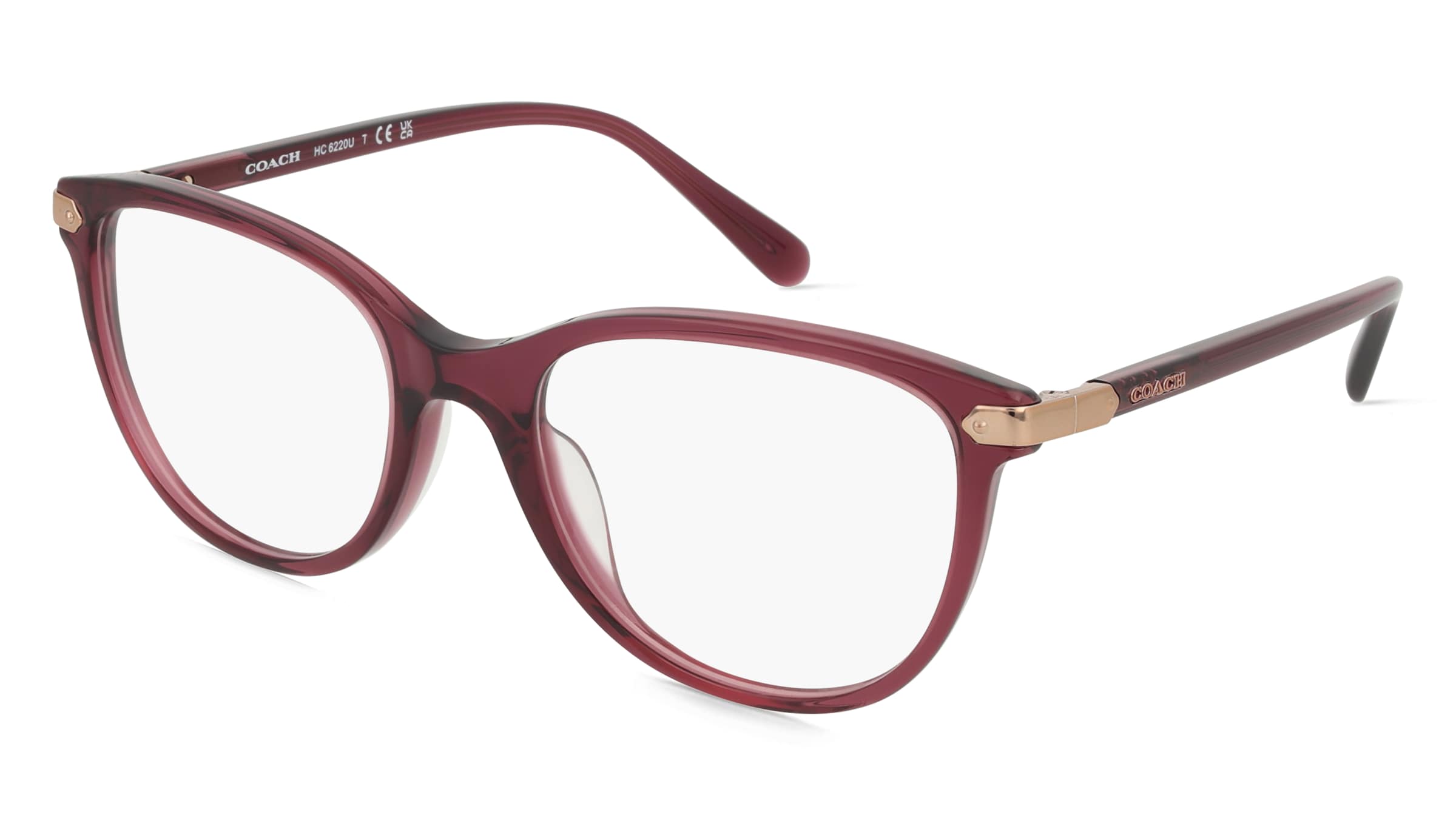 Coach HC6220U Damen-Brille inkl. Gläser Vollrand Quadratisch Acetat-Gestell 54/20/140, Lila