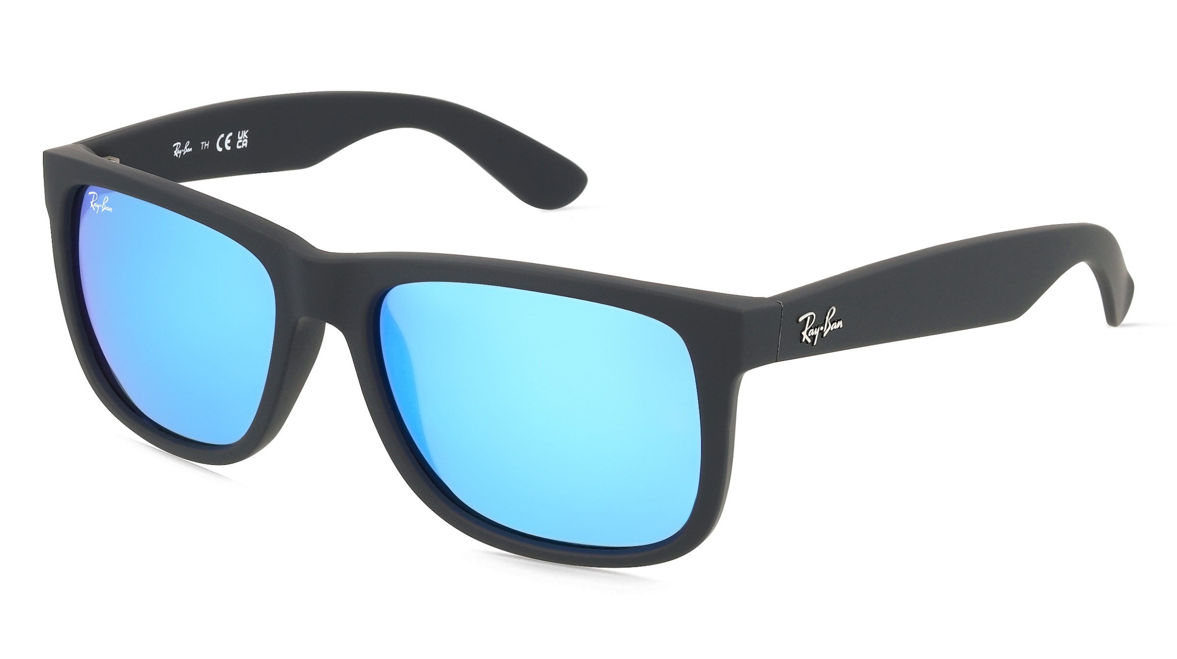 Ray-Ban RB 4165 JUSTIN Herren-Sonnenbrille Vollrand Quadratisch Kunststoff-Gestell, schwarz