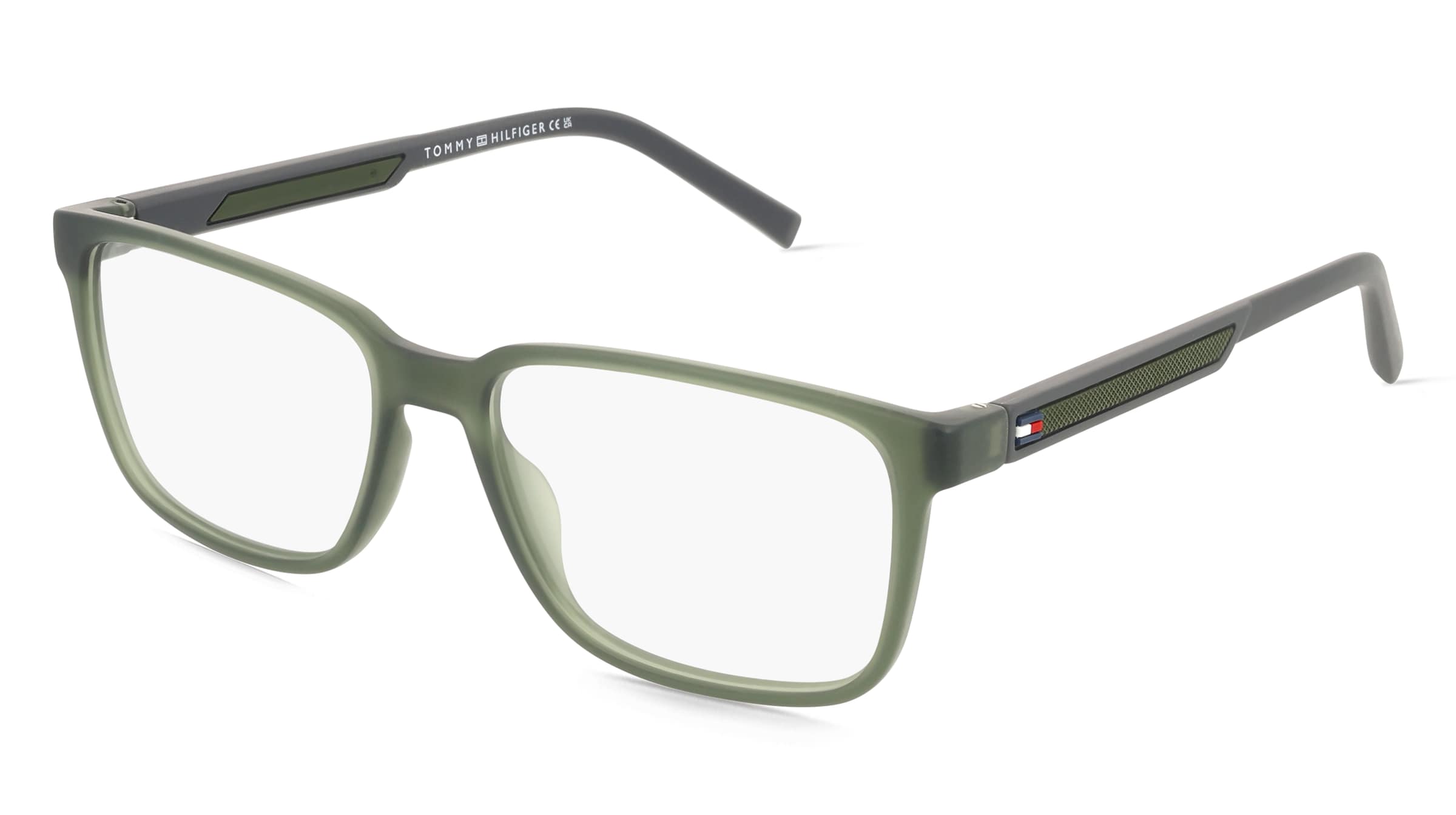 Tommy Hilfiger TH 2206 Herren-Brille inkl. Gläser Vollrand Eckig Kunststoff-Gestell 54/16/145, Grün