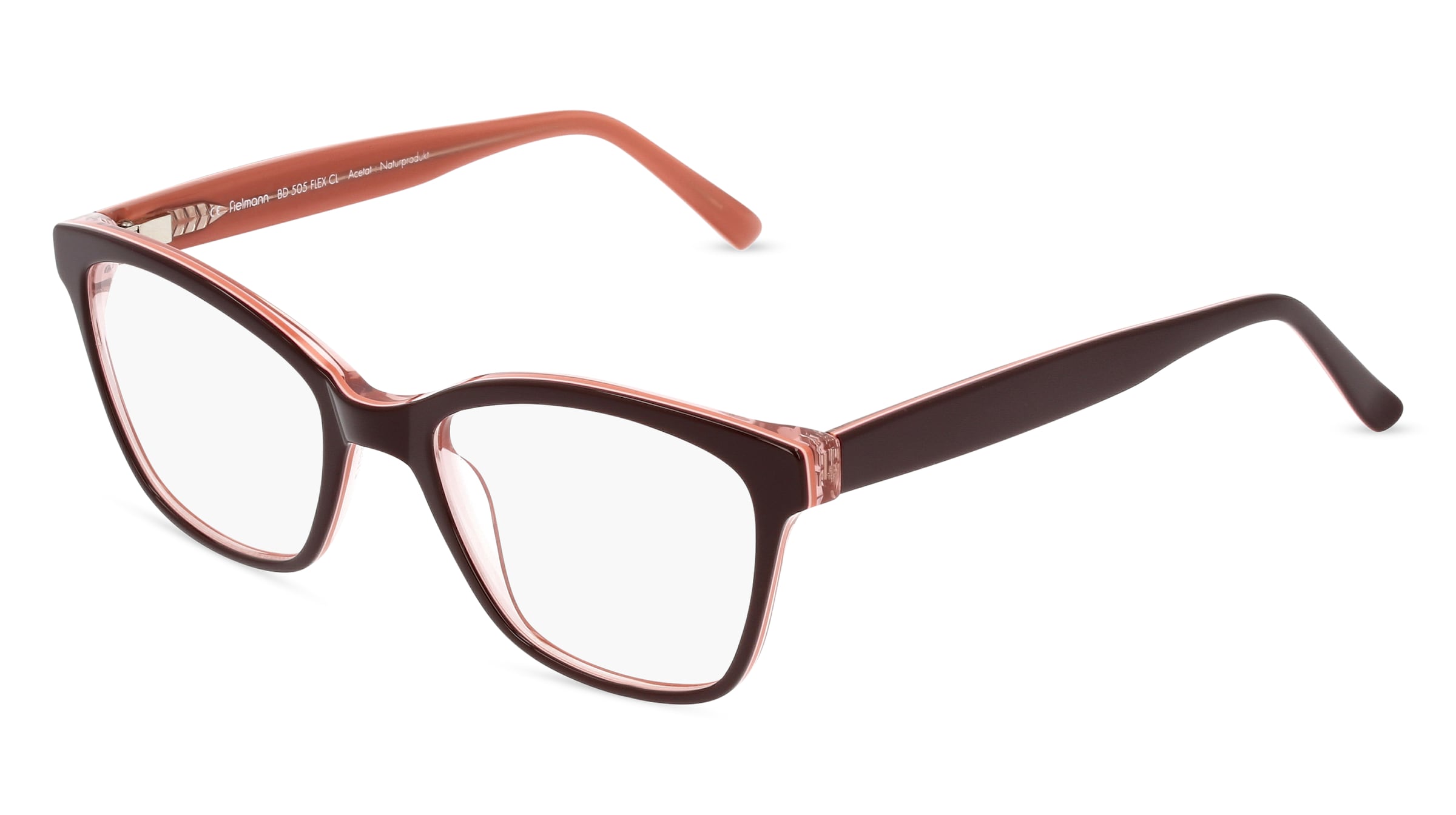 Fielmann BD 505 FLEX CL Damen-Brille inkl. Gläser Vollrand Quadratisch Acetat-Gestell 52/19/135, Rot