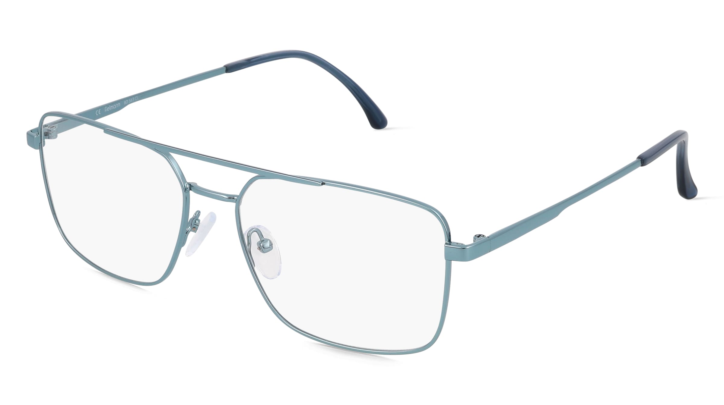 Fielmann BD 563 CL Herren-Brille inkl. Gläser Vollrand Eckig Edelstahl-Gestell 56mm/16mm/145mm, blau