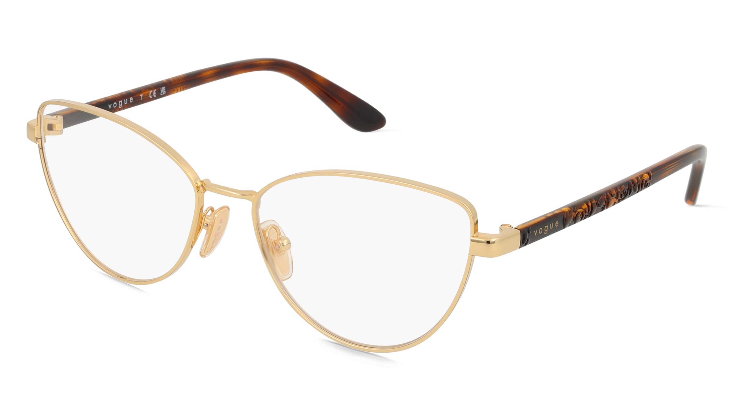 Vogue VO4285 Damen-Brille inkl. Gläser Vollrand Cat Eye Metall-Gestell 55/17/135, Gold