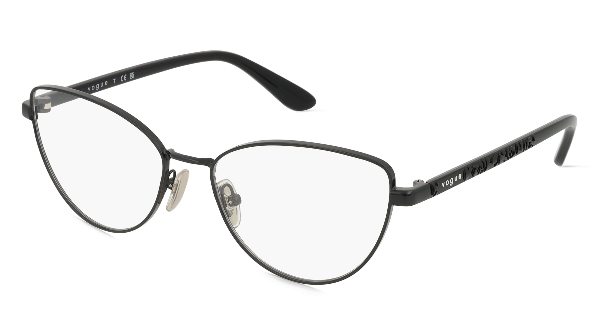 Vogue VO4285 Damen-Brille inkl. Gläser Vollrand Cat Eye Metall-Gestell 55/17/135, Schwarz