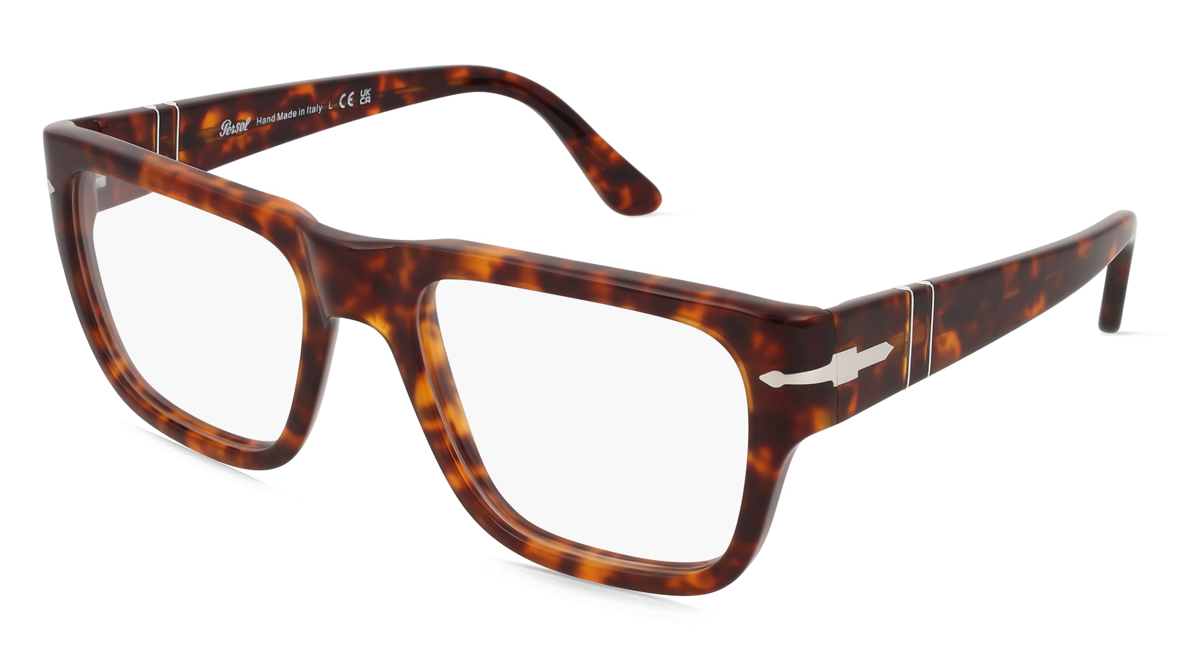 Persol 0PO3348V Unisex-Brille inkl. Gläser Vollrand Quadratisch Acetat-Gestell 55/20/145, Havanna