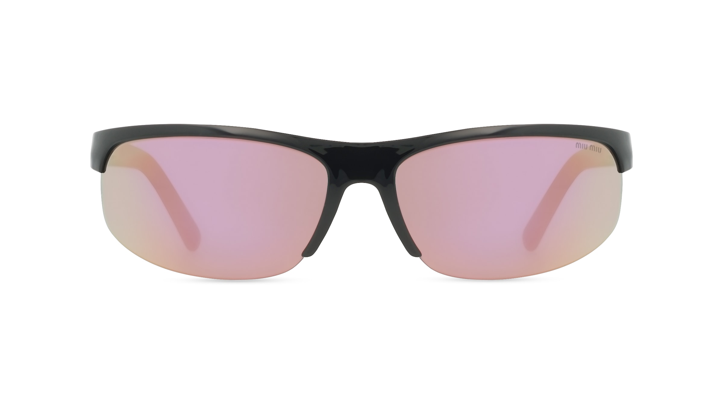 Miu Miu MUA02S Damen-Sonnenbrille Halbrand Oval Kunststoff-Gestell, schwarz