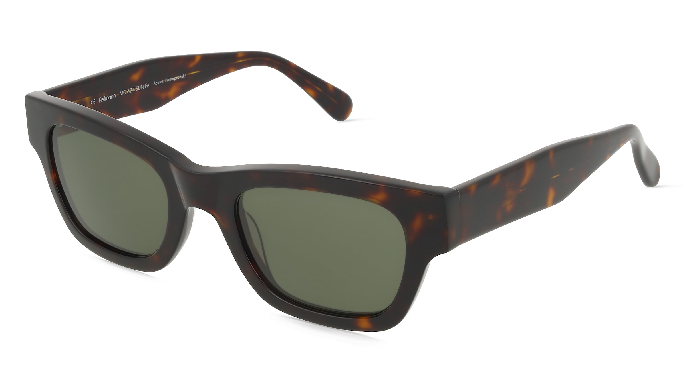 Fielmann MC 624 SUN FA SKY Unisex-Sonnenbrille Vollrand Quadratisch Acetat Extrudiert-Gestell, Havanna