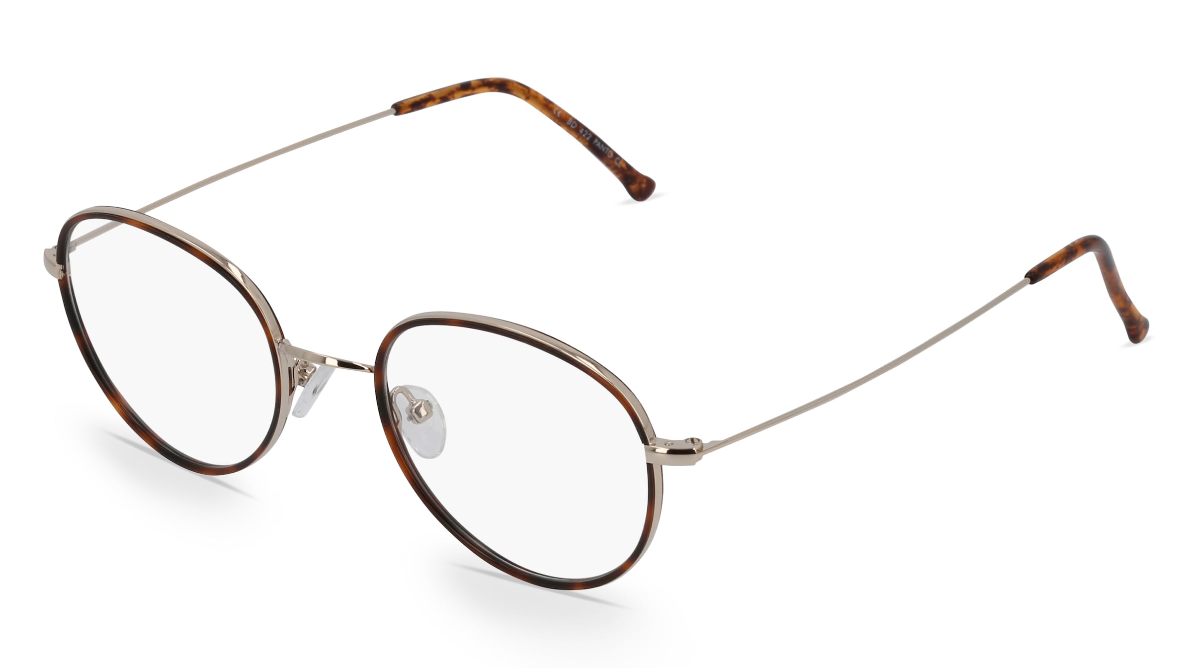 Fielmann BD 422 PANTO CL Unisex-Brille inkl. Gläser Vollrand Panto Edelstahl-Gestell 48/20/135, Gold