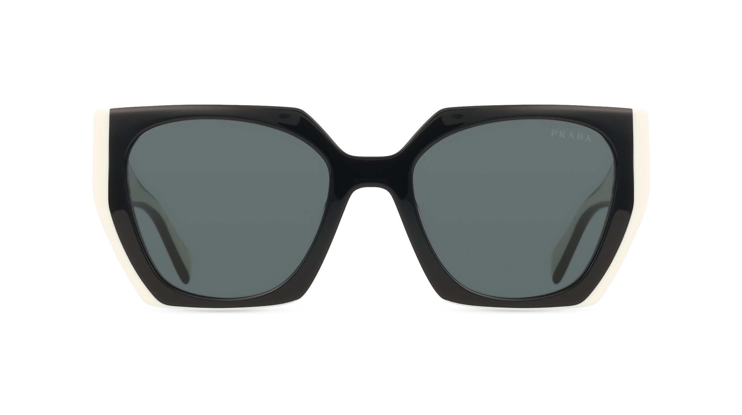 Prada PR15WS Damen-Sonnenbrille Vollrand Eckig Acetat-Gestell, Schwarz