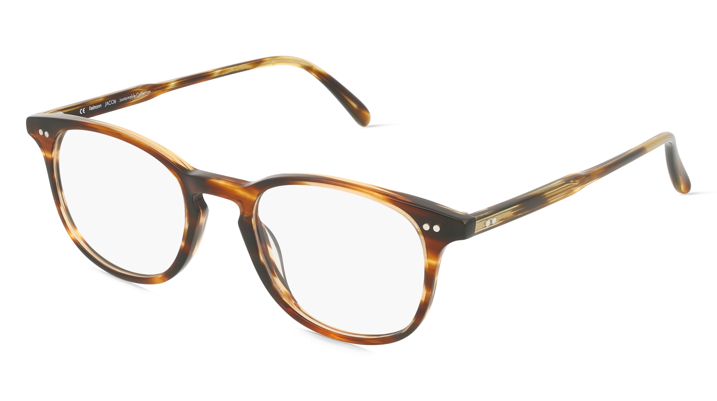 Fielmann LN 044 RN JACOB Herren-Brille inkl. Gläser Vollrand Panto Acetat-Gestell 47/20/145, Havanna