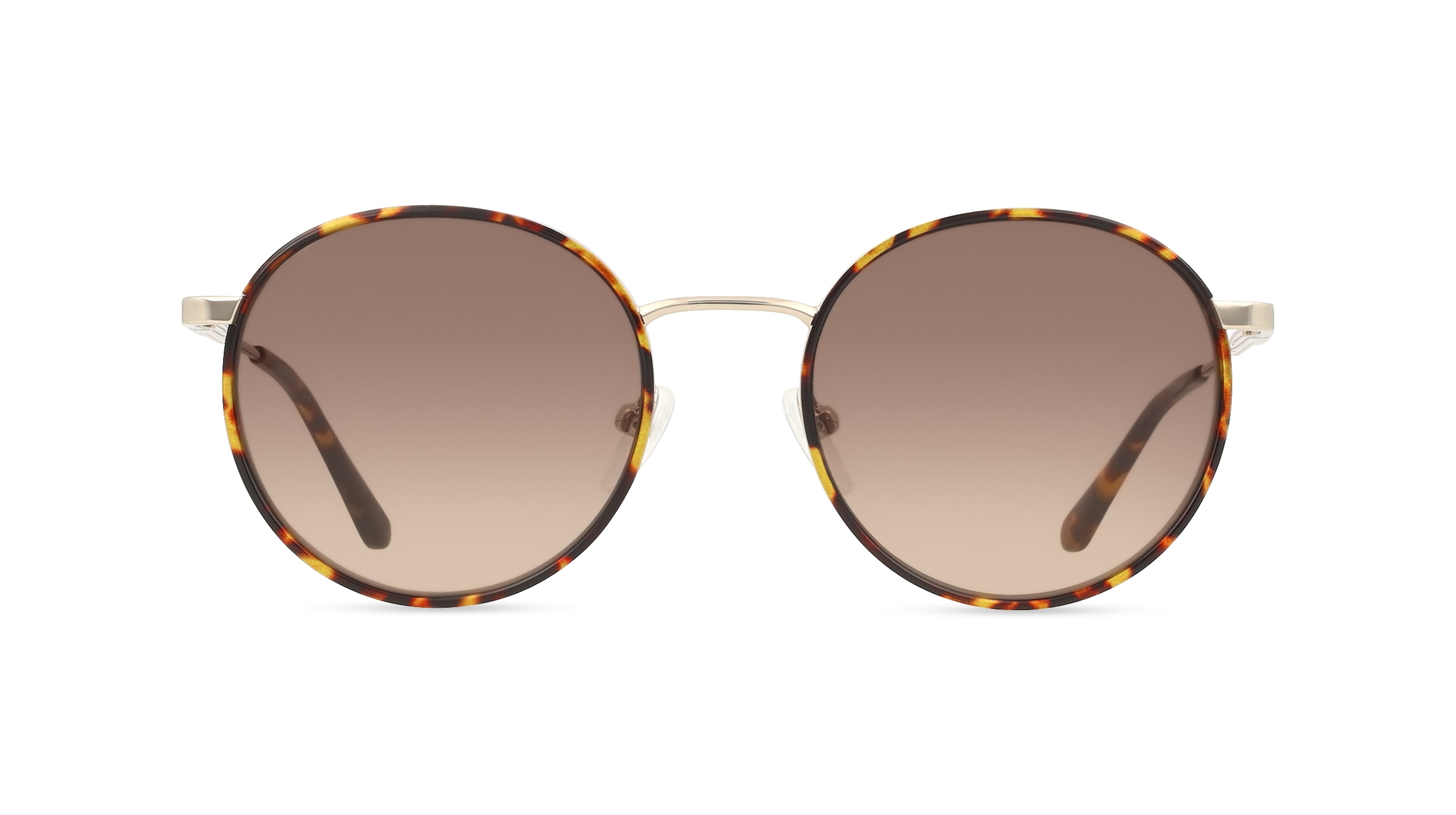 Calvin Klein CK25101S Damen-Sonnenbrille Vollrand Rund Metall-Gestell, braun