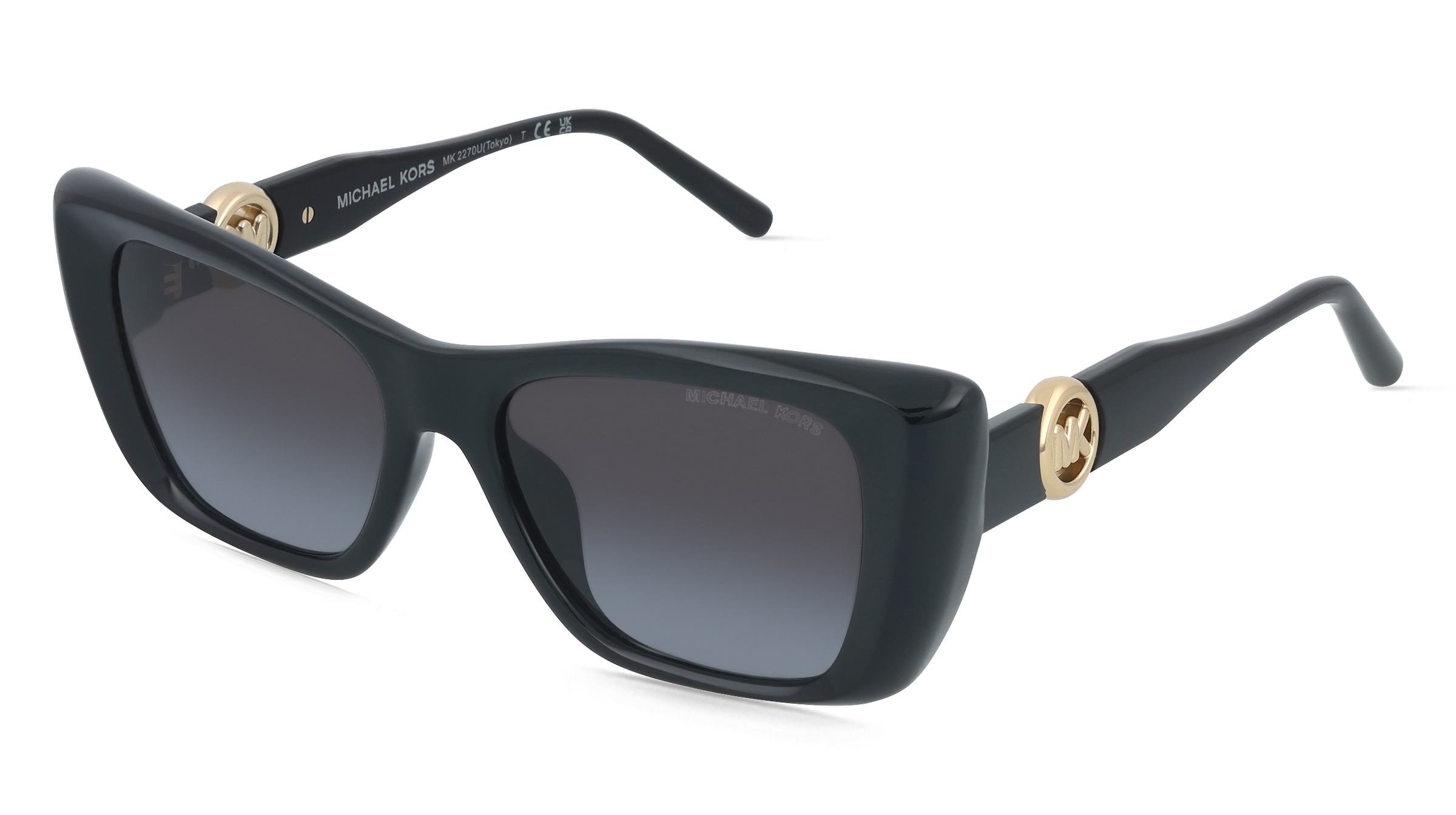 Michael Kors MK2270U TOKYO Damen-Sonnenbrille Vollrand Quadratisch Kunststoff-Gestell, Schwarz