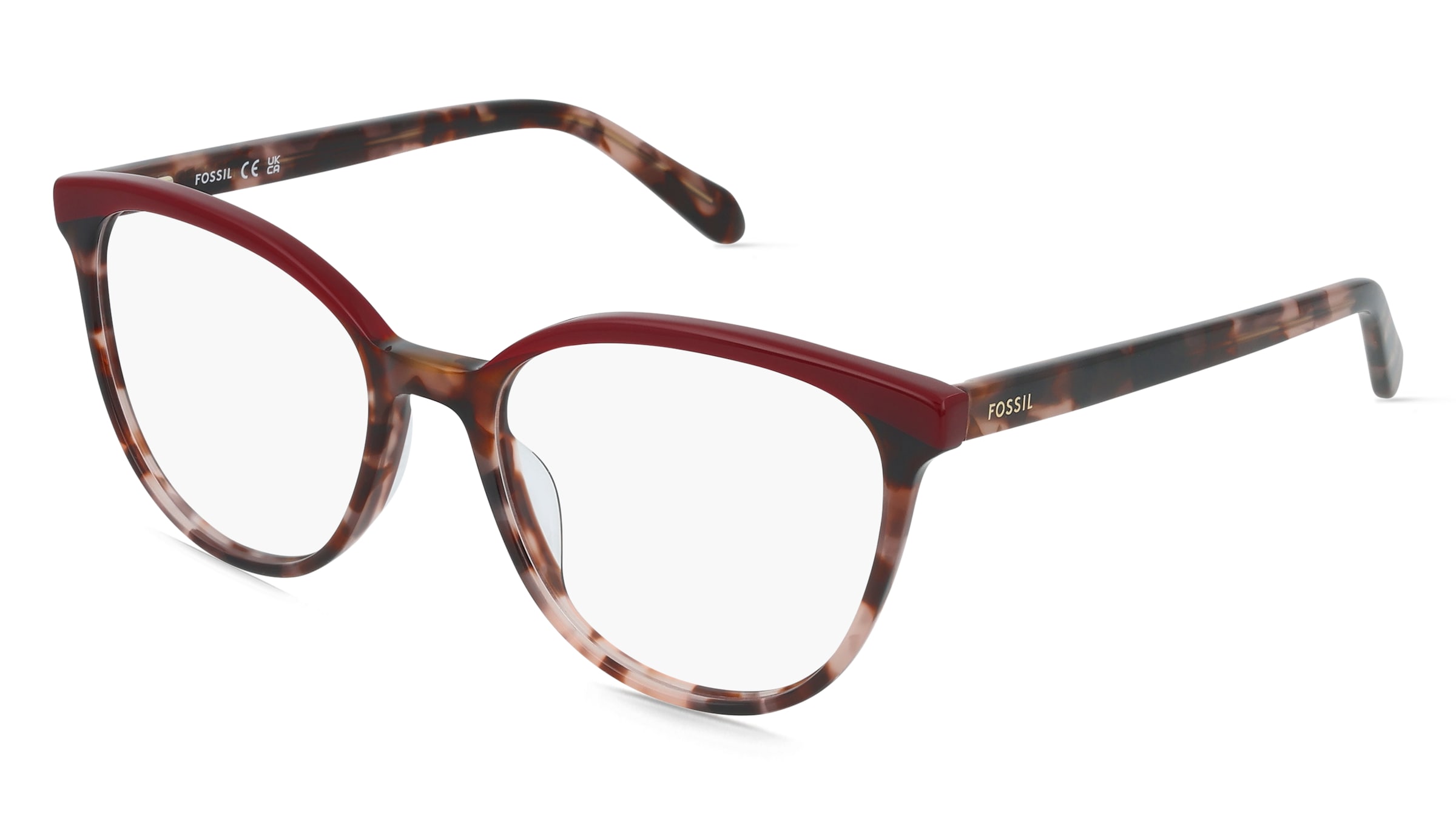 Fossil FOS 7188 Damen-Brille inkl. Gläser Vollrand Rund Acetat-Gestell 53/18/140, Pink