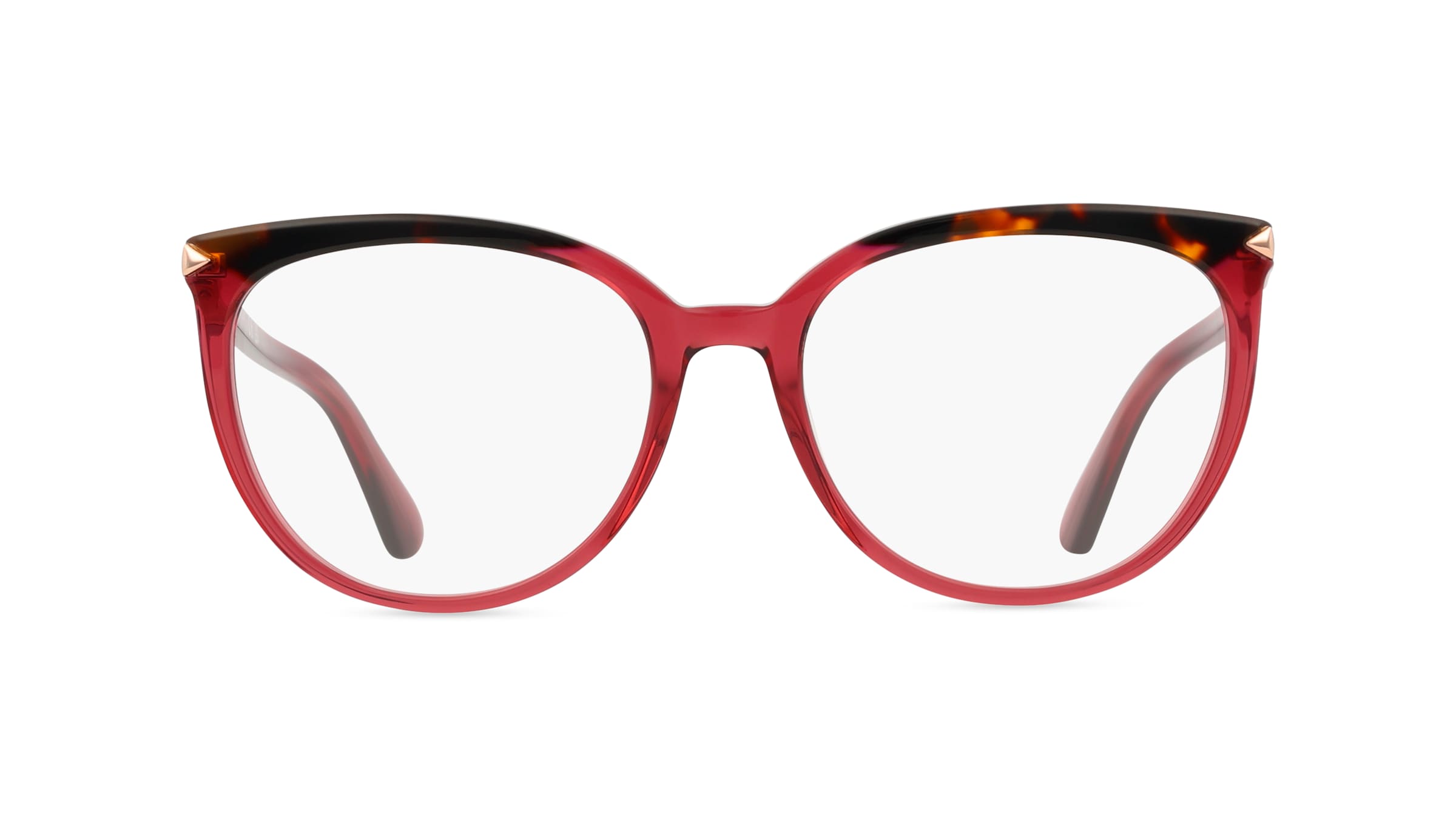 Guess GU2881 Unisex-Brille inkl. Gläser Vollrand Cateye Kunststoff-Gestell 53mm/17mm/140mm, rot