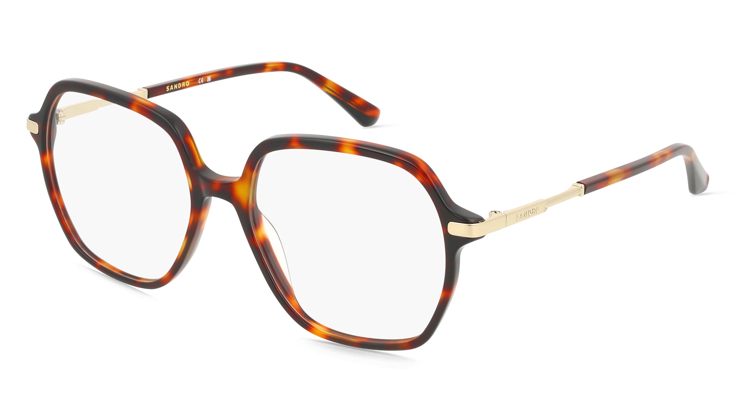 Sandro SA2067 Damen-Brille inkl. Gläser Vollrand Quadratisch Acetat-Gestell 53/16/140, Braun