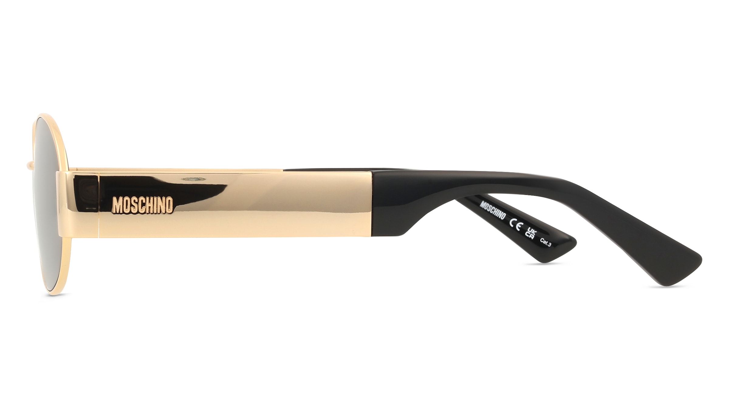 Thumbnail - Moschino MOS185/S Unisex-Sonnenbrille Vollrand Oval Metall-Gestell, gold