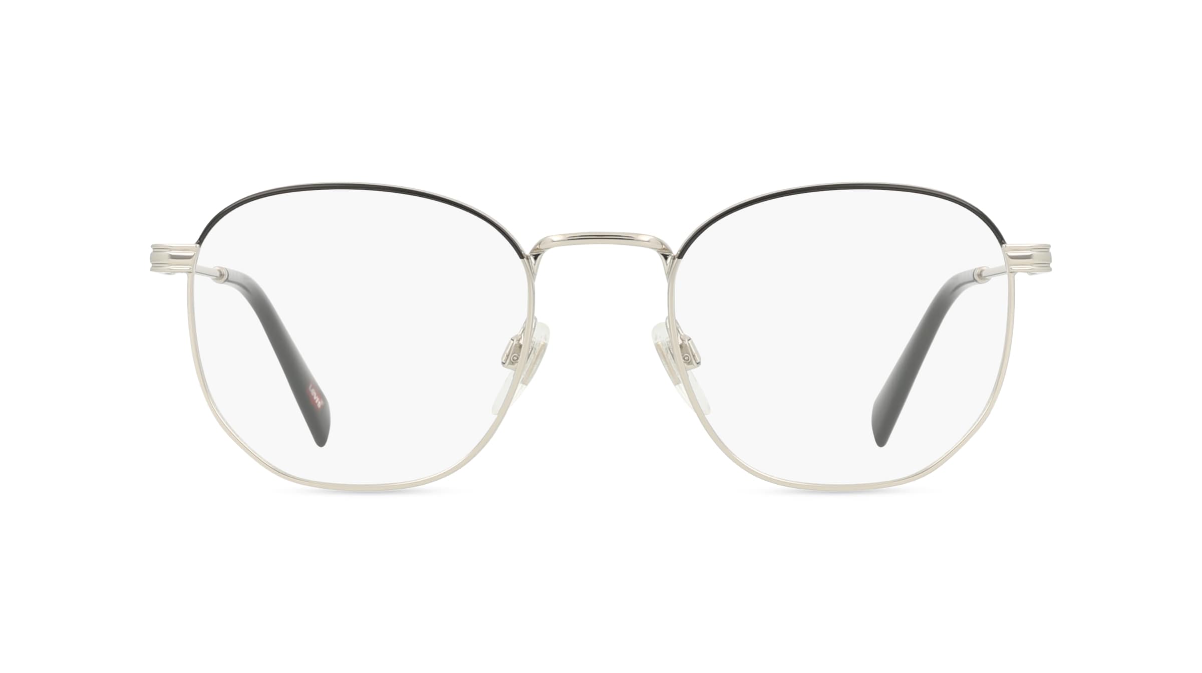 Levi's LV1028 Unisex-Brille inkl. Gläser Vollrand Rechteckig Metall-Gestell 48mm/20mm/145mm, silber