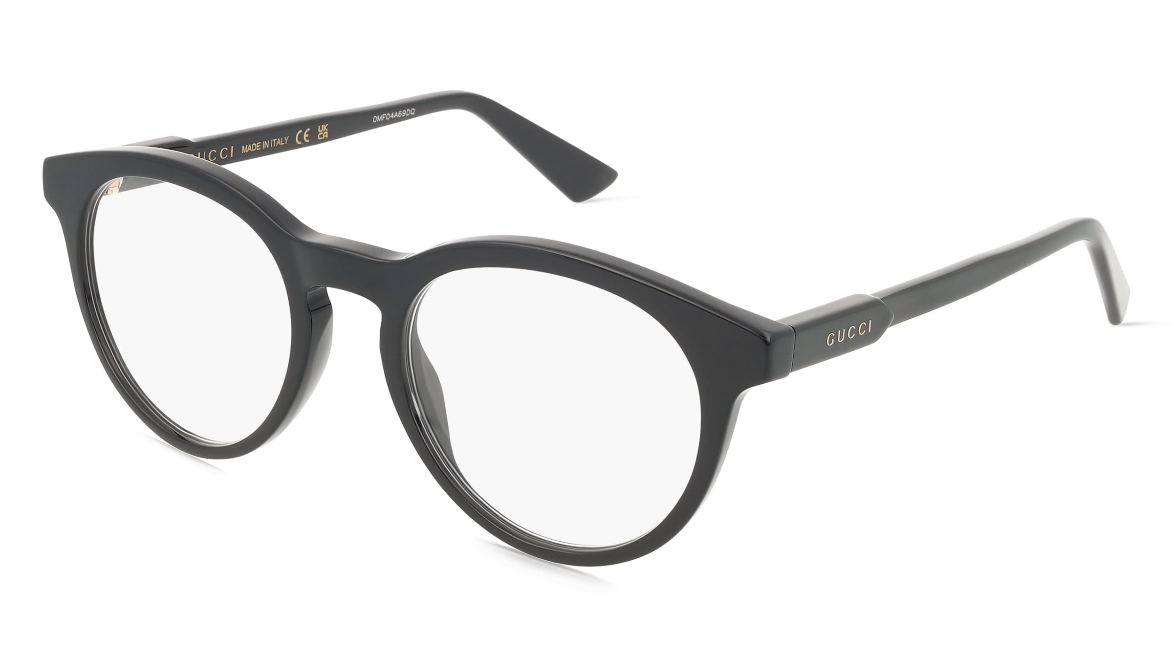 Gucci GG1822O Unisex-Brille inkl. Gläser Vollrand Rund Acetat-Gestell 50/20/145, Schwarz