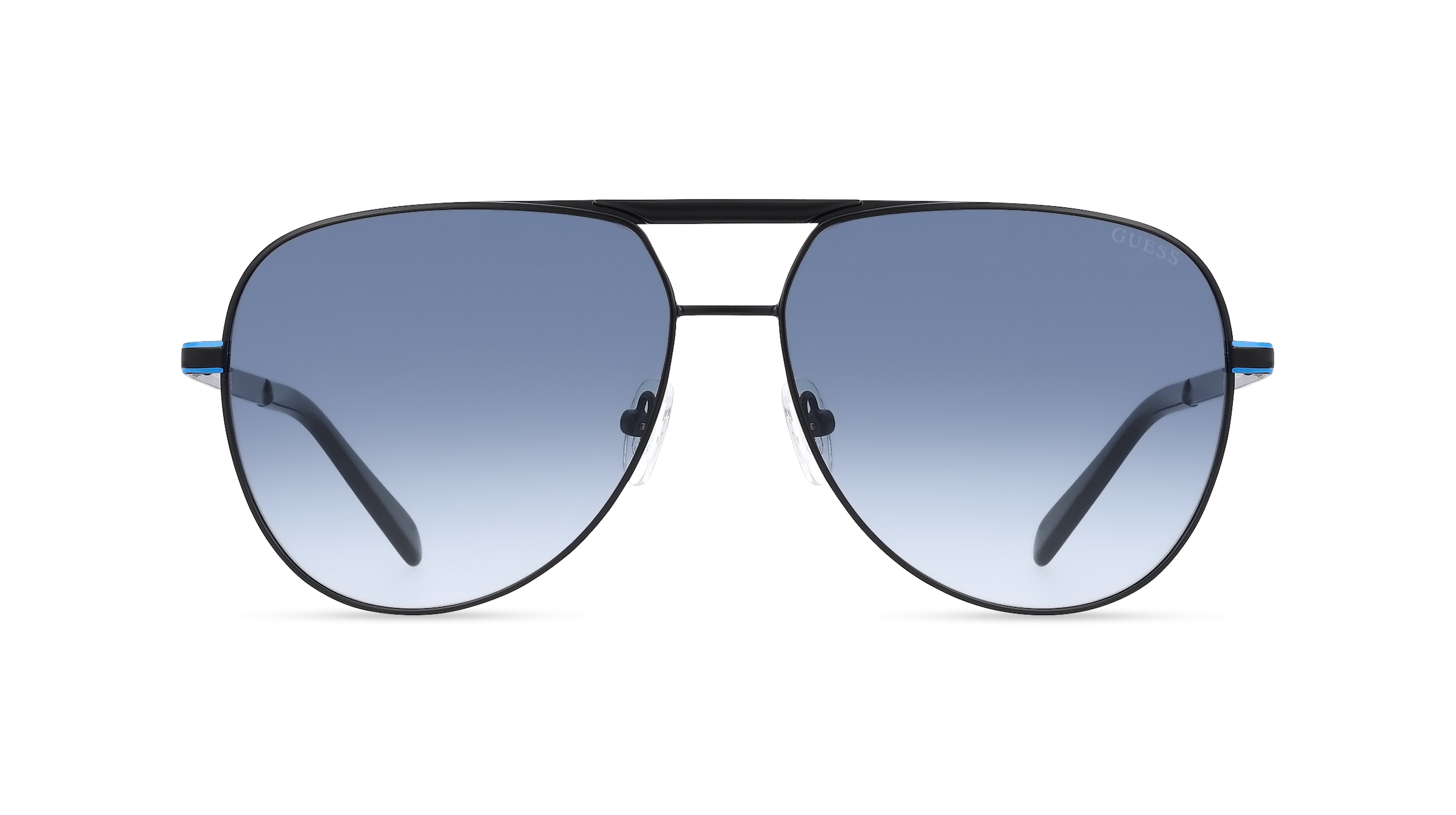 Guess GU00027 Unisex-Sonnenbrille Vollrand Pilot Metall-Gestell, schwarz