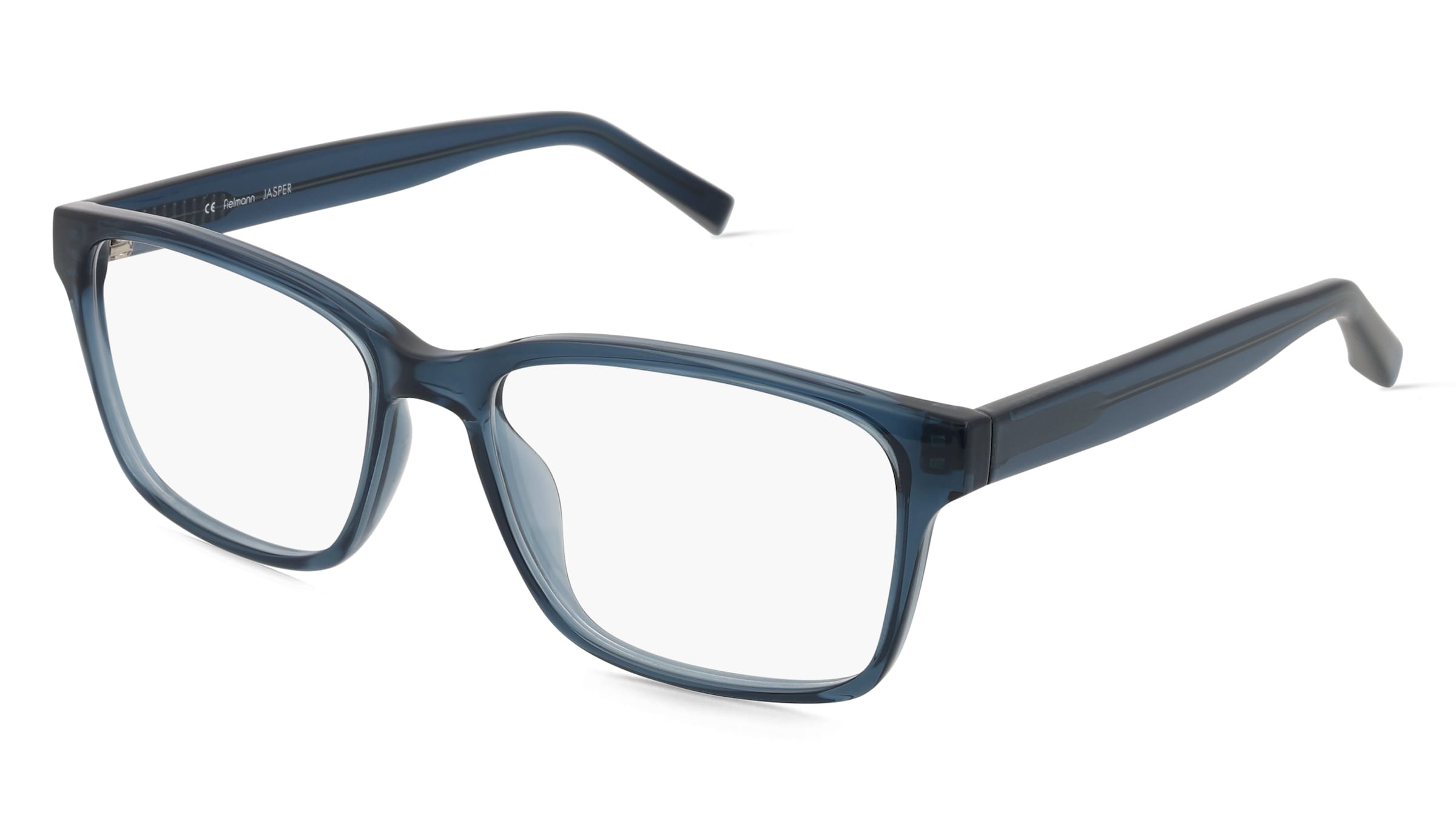 Fielmann OU 043 CL JASPER Herren-Brille inkl. Gläser Vollrand Quadratisch Acetat-Gestell 57/17/145, Blau