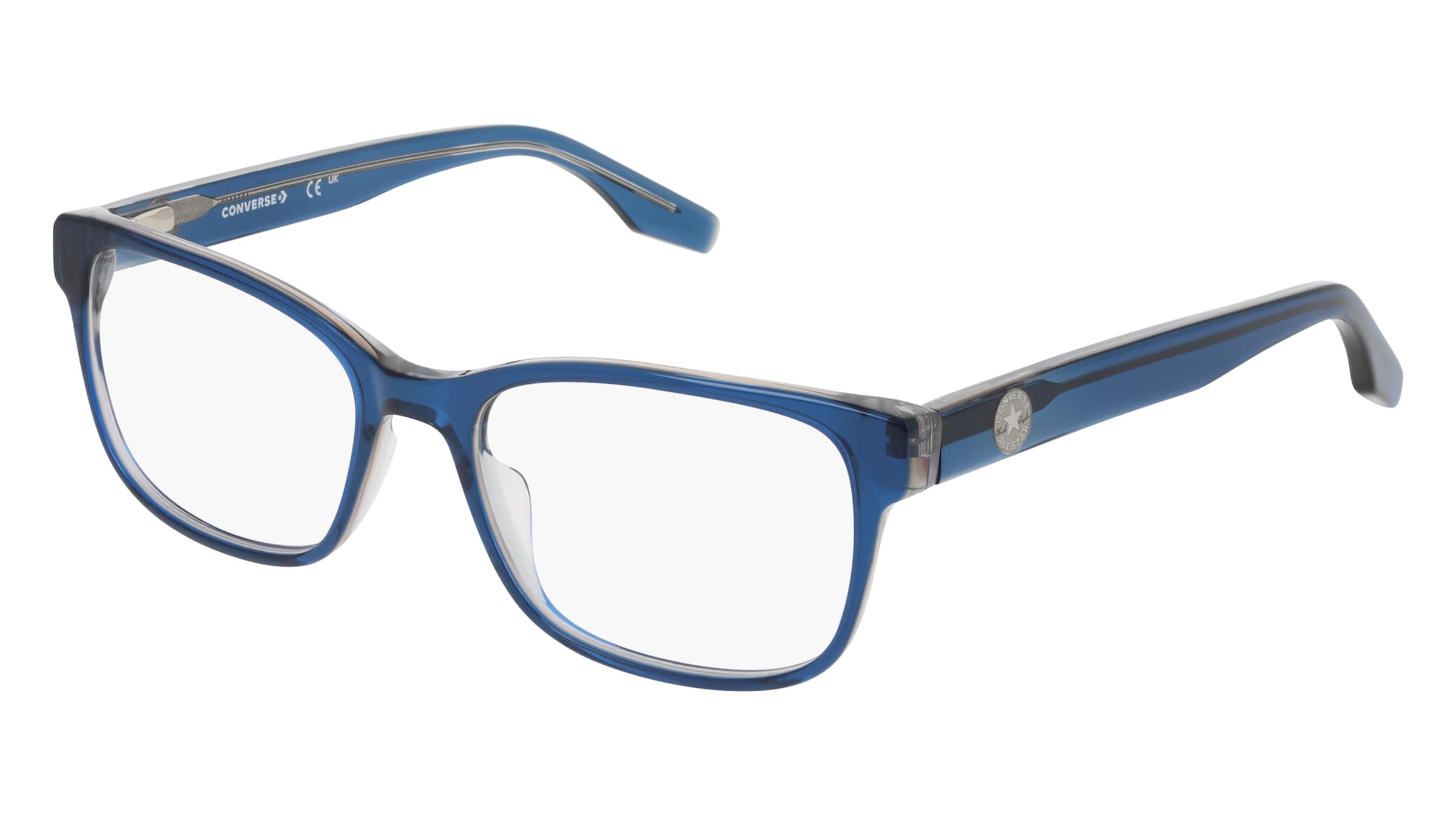 Converse CV5137 Unisex-Brille inkl. Gläser Vollrand Eckig Acetat-Gestell 55/18/145, Blau