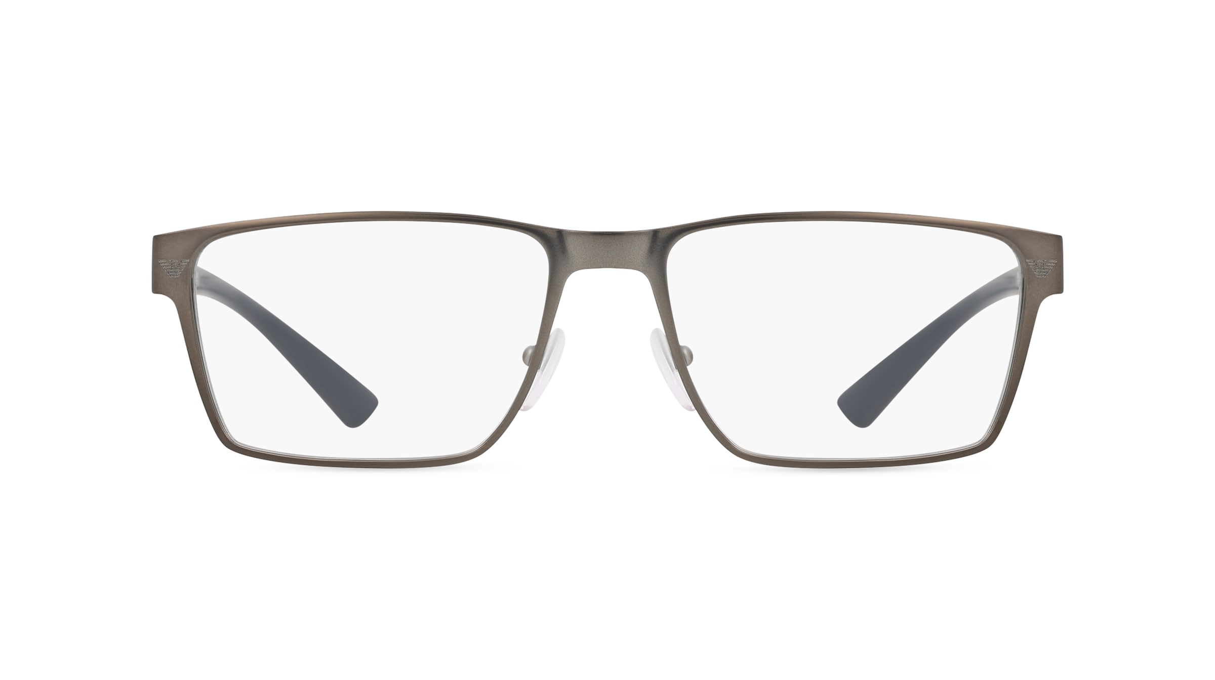 Emporio Armani 0EA1157 Herren-Brille inkl. Gläser Vollrand Eckig Metall-Gestell 55mm/17mm/145mm, grau