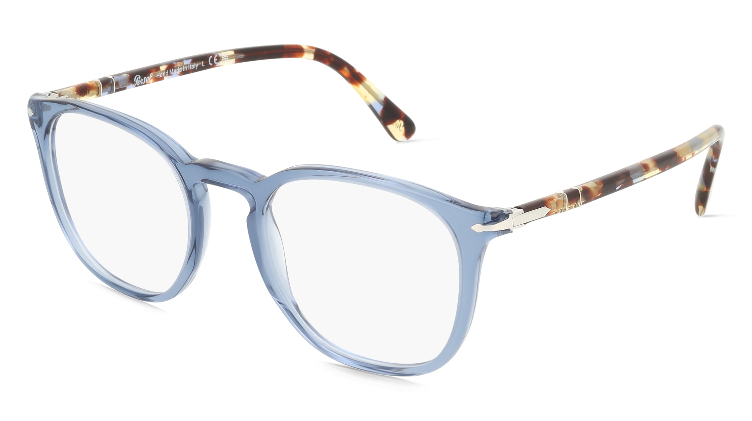 Persol 0PO3318V Unisex-Brille inkl. Gläser Vollrand Panto Acetat-Gestell 51/21/145, Blau