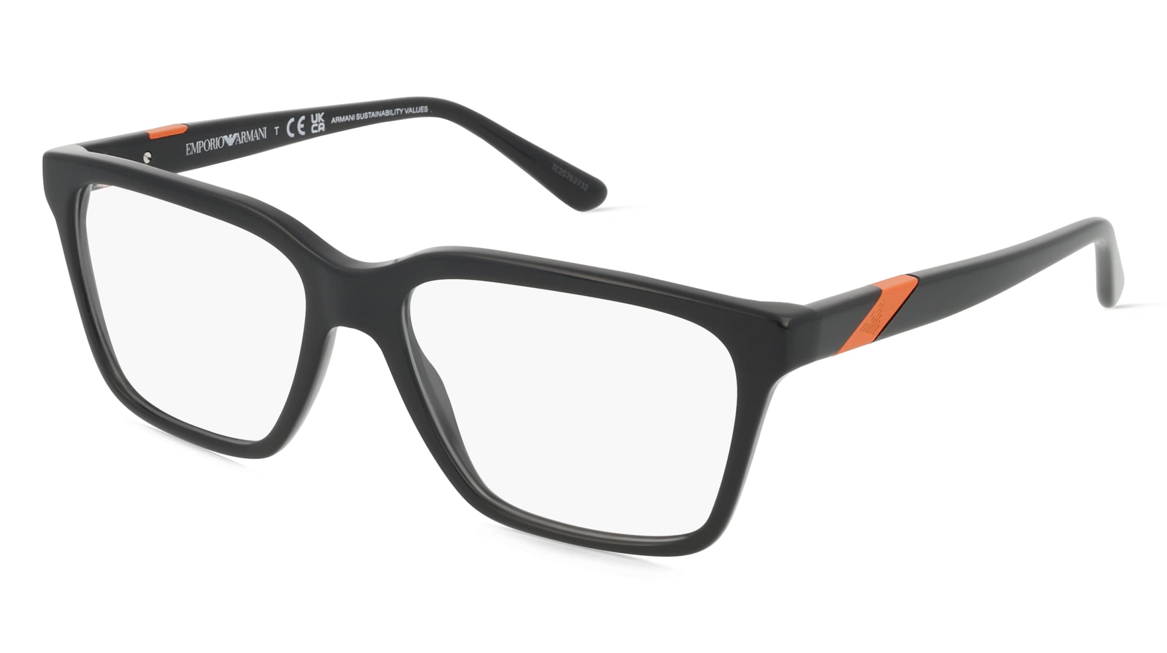 Emporio Armani EA3194 Herren-Brille inkl. Gläser Vollrand Quadratisch Acetat-Gestell 54/17/145, Schwarz