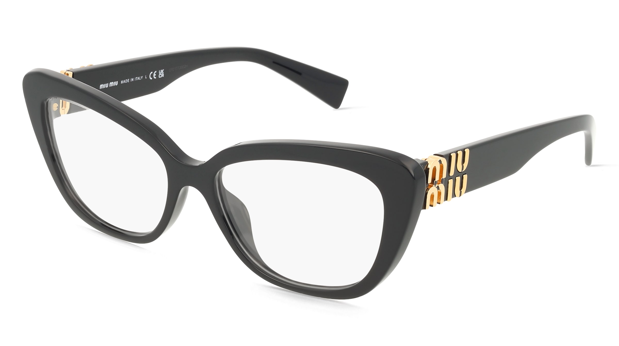 Miu Miu MU05VV Damen-Brille inkl. Gläser Vollrand Cat Eye Acetat-Gestell 55/16/140, Schwarz
