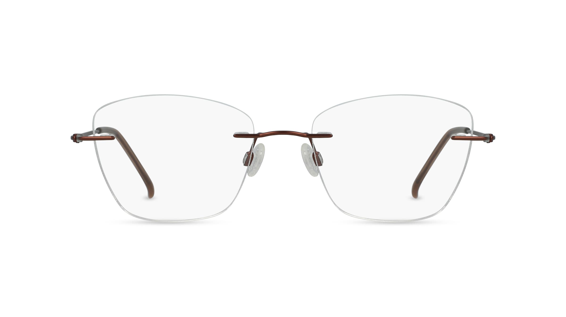 Fielmann BD 464 CL Damen-Brille inkl. Gläser Randlos Eckig Edelstahl-Gestell 51mm/18mm/135mm, braun