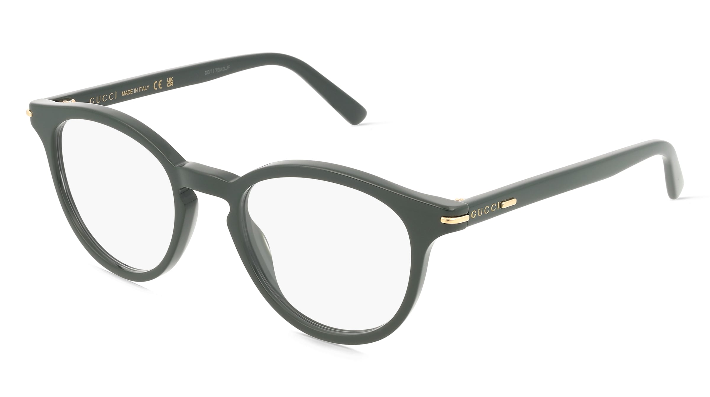Gucci GG1727O Unisex-Brille inkl. Gläser Vollrand Panto Acetat-Gestell 48/20/145, Grün