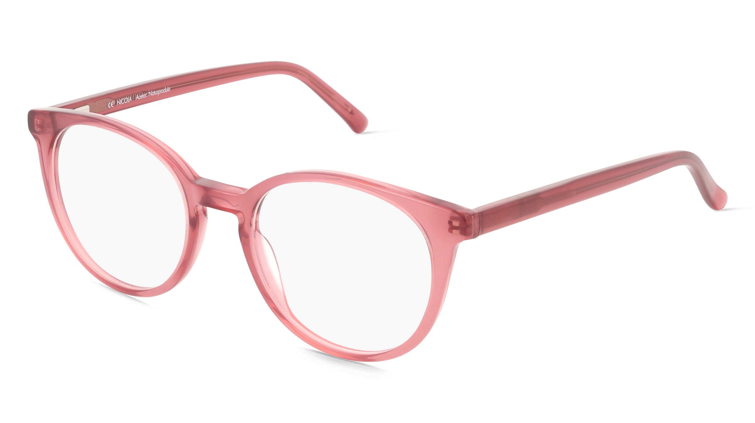 Fielmann ABC 094 FLEX CL NICOLA Damen-Brille inkl. Gläser Vollrand Panto Acetat-Gestell 49/19/145, Pink