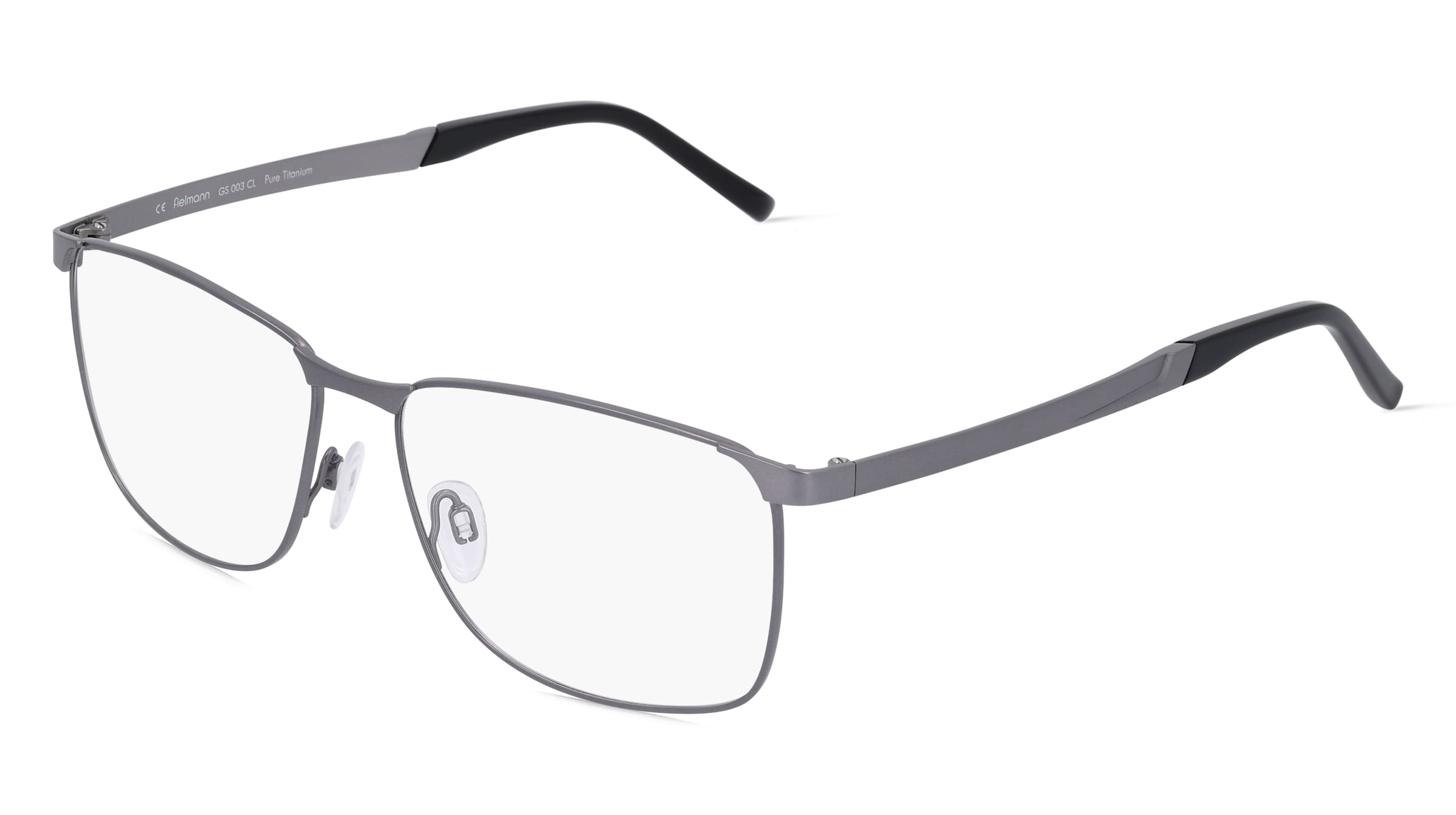 Fielmann GS 003 CL Herren-Brille inkl. Gläser Vollrand Quadratisch Titan-Gestell 58/16/145, Grau