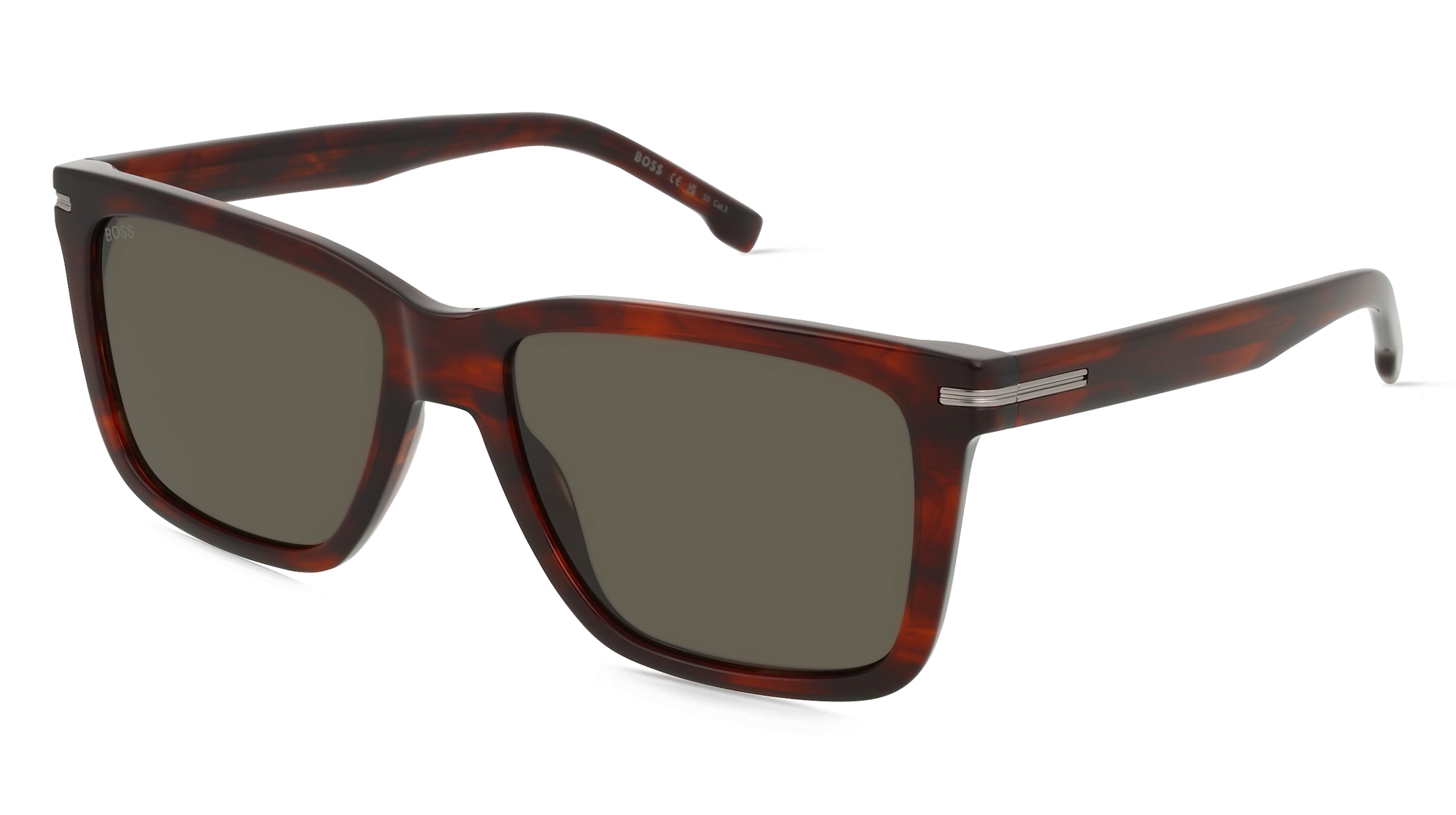 Boss 1598/S Herren-Sonnenbrille Vollrand Quadratisch Acetat-Gestell, Braun