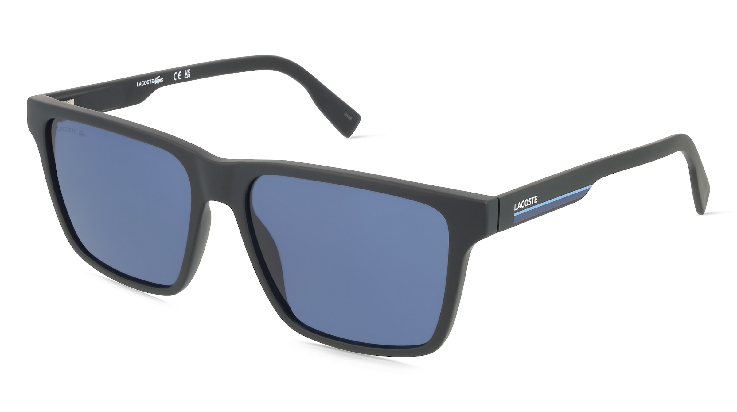 Lacoste L6039S Herren-Sonnenbrille Vollrand Quadratisch Kunststoff-Gestell, Schwarz