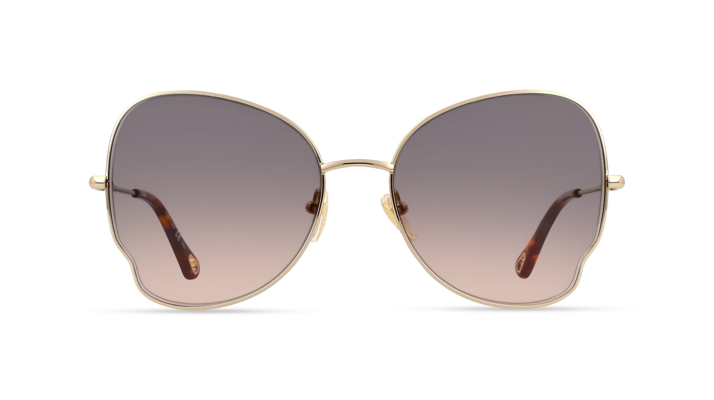 Chloé CH0094S Damen-Sonnenbrille Vollrand Butterfly Metall-Gestell, gold